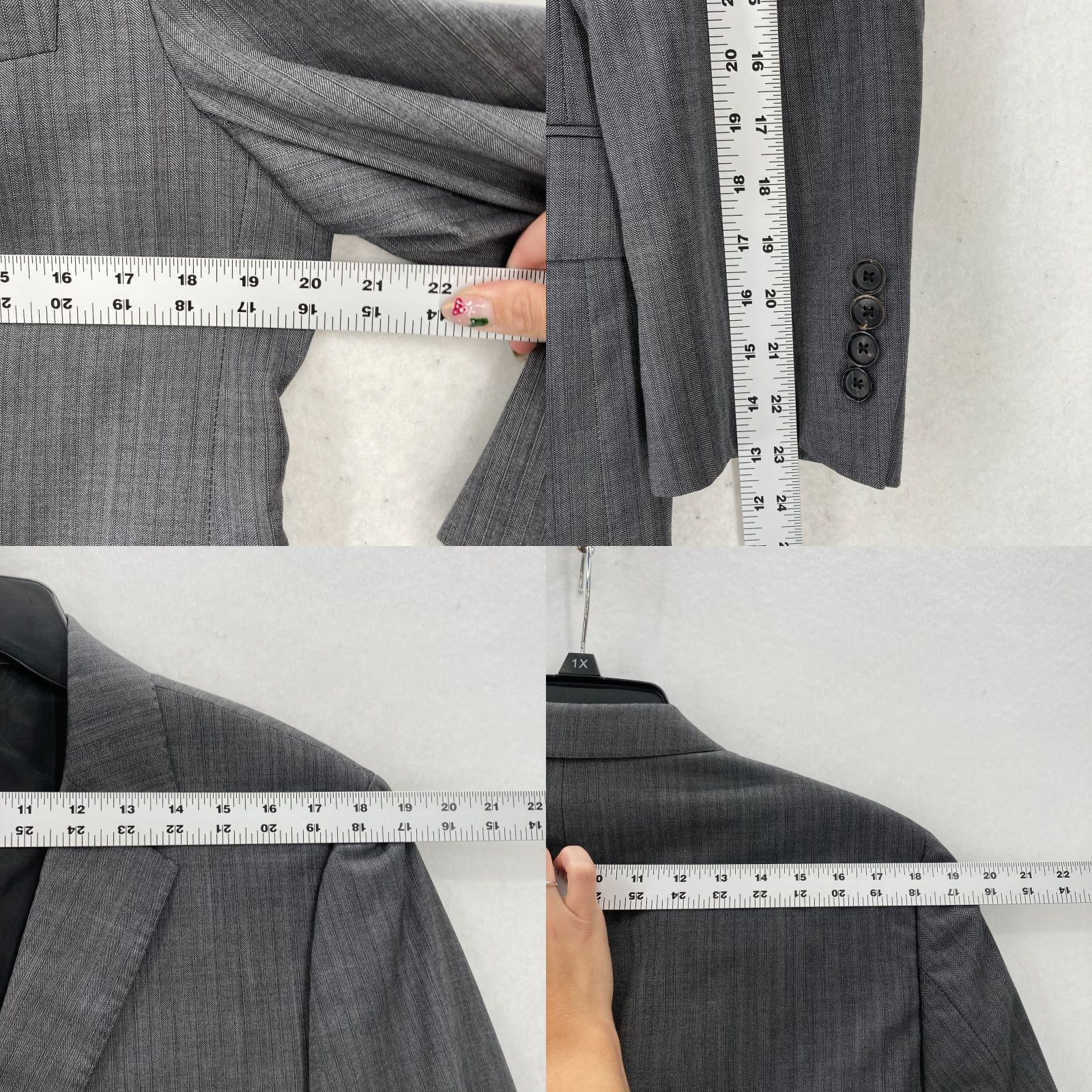 Hugo Boss Hugo Boss Lanificio Tesse Bella Italy Gray Herringbone Blazer 40S 100s Formal Regular Men Blazer Wool Jacket Gray 40 Mens Size 40R - 9 Thumbnail