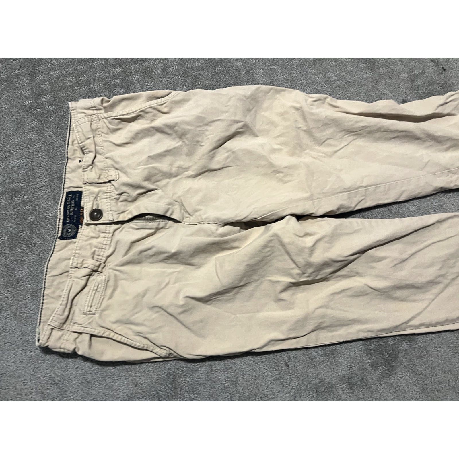 American Eagle Outfitters American Eagle Core Flex Pants Mens 30 Slim Fit Chino Beige Cotton Stretch Flat Front Zipper Straight Leg Size US 30 / EU 46 - 2 Thumbnail