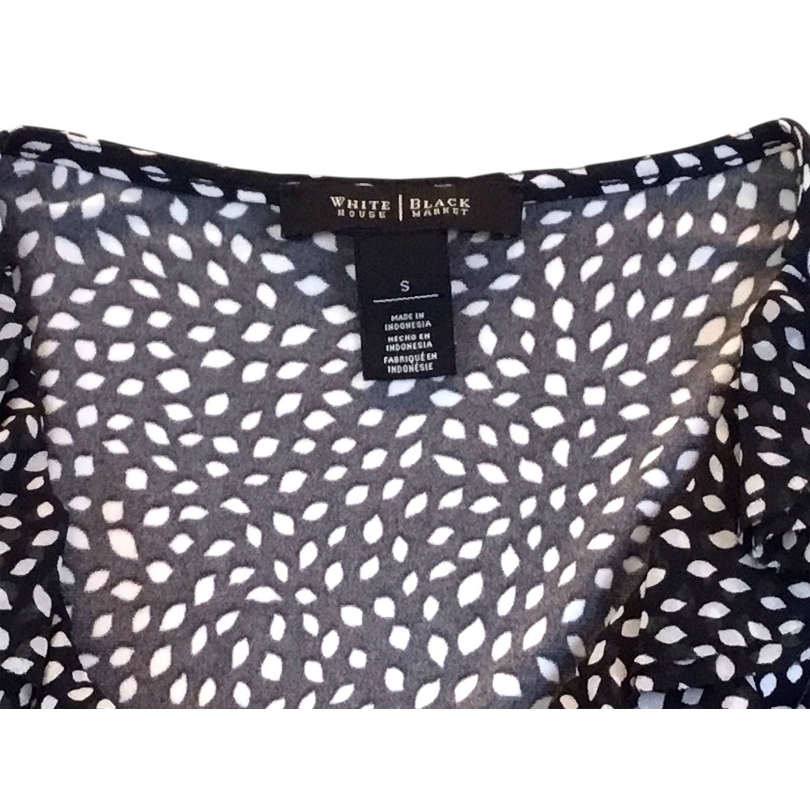 White House Black Market White House Black Market Black White Ruffled Wrap Tunic S Size S / US 4 / IT 40 - 1 Thumbnail