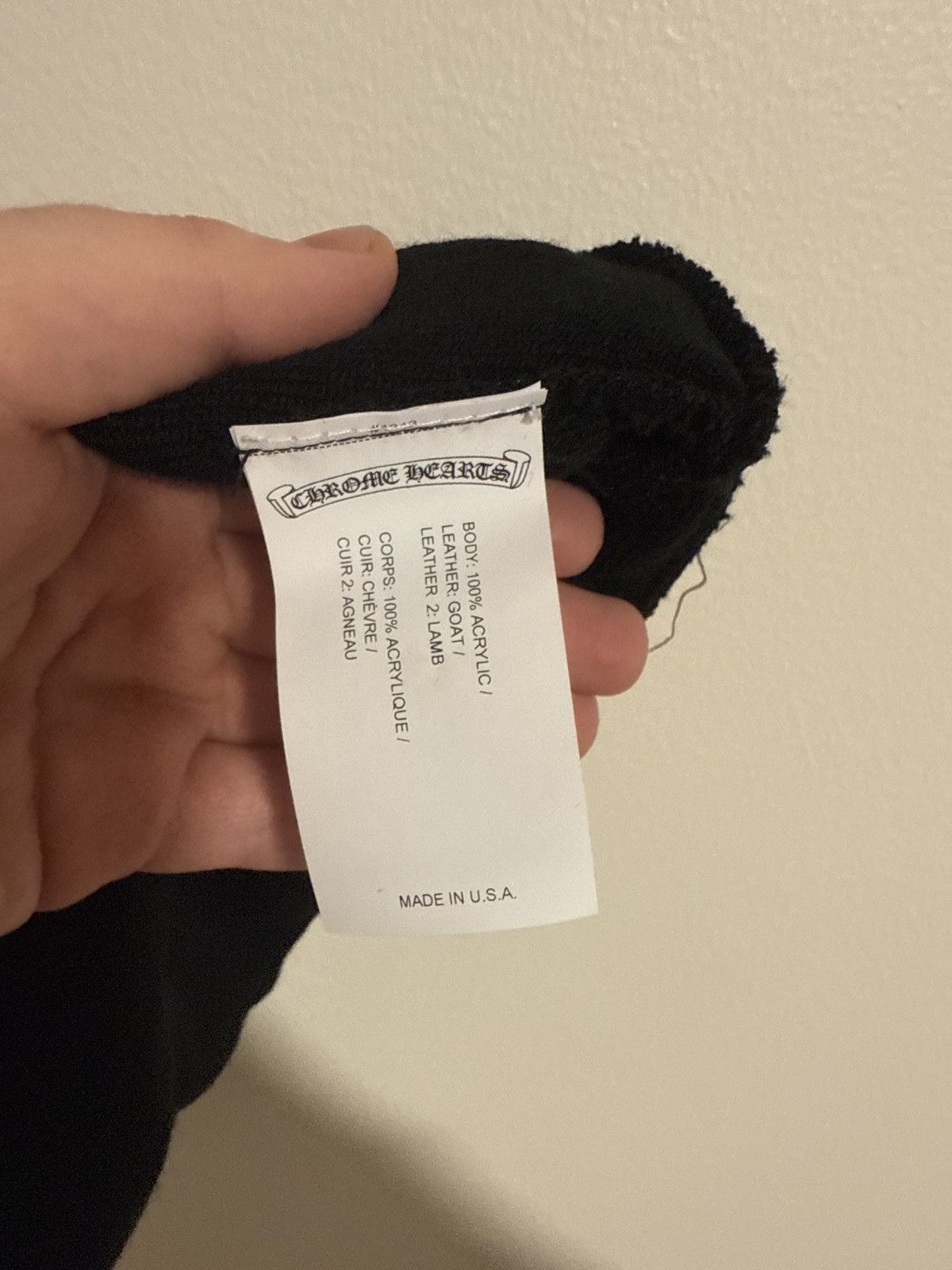Chrome Hearts Chrome Hearts “Rolling Stones” Leather Patch Beanie Size ONE SIZE - 4 Thumbnail