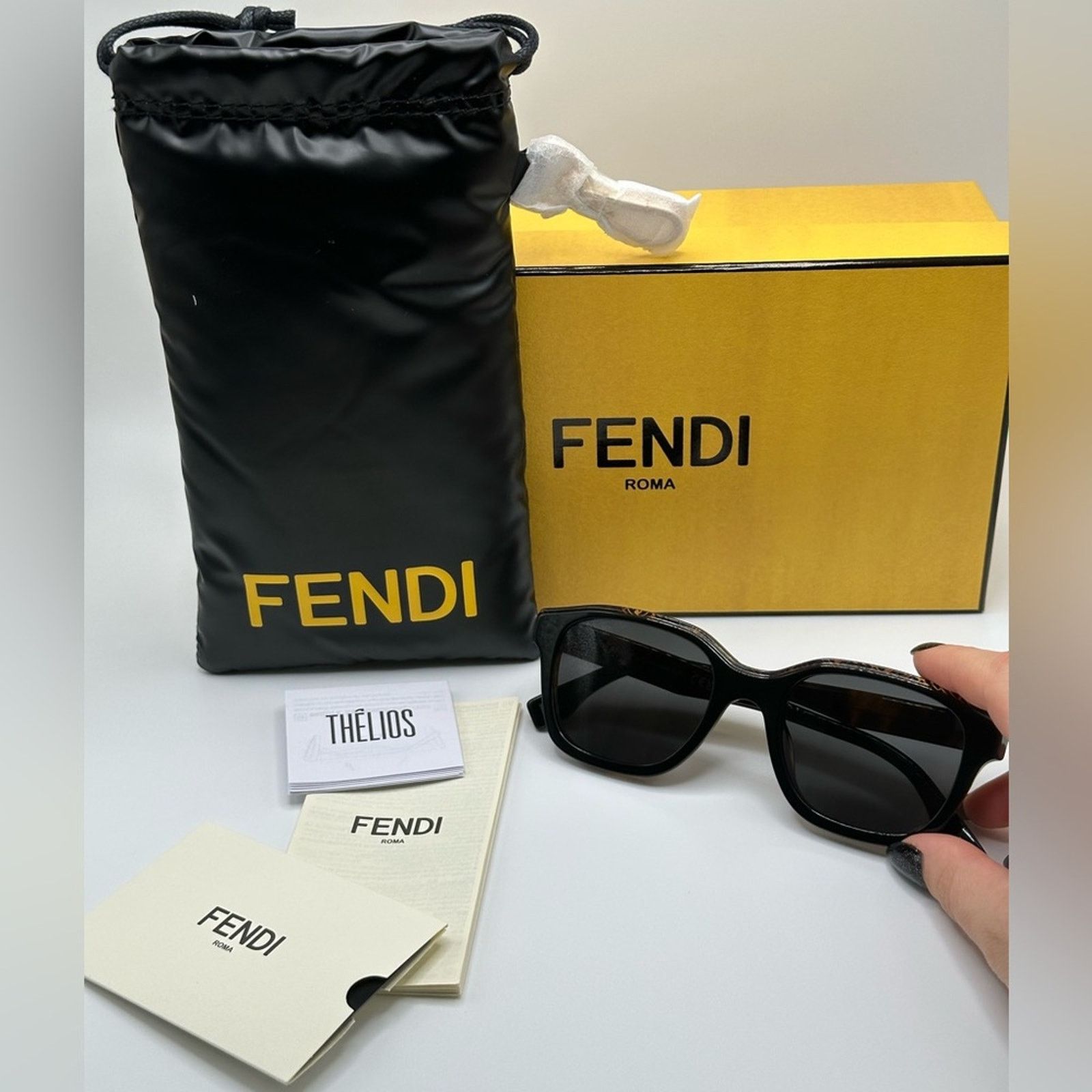 Fendi NEW FENDI Sunglasses FE40077I 5101A Square Black Grey Men Size ONE SIZE - 9 Thumbnail