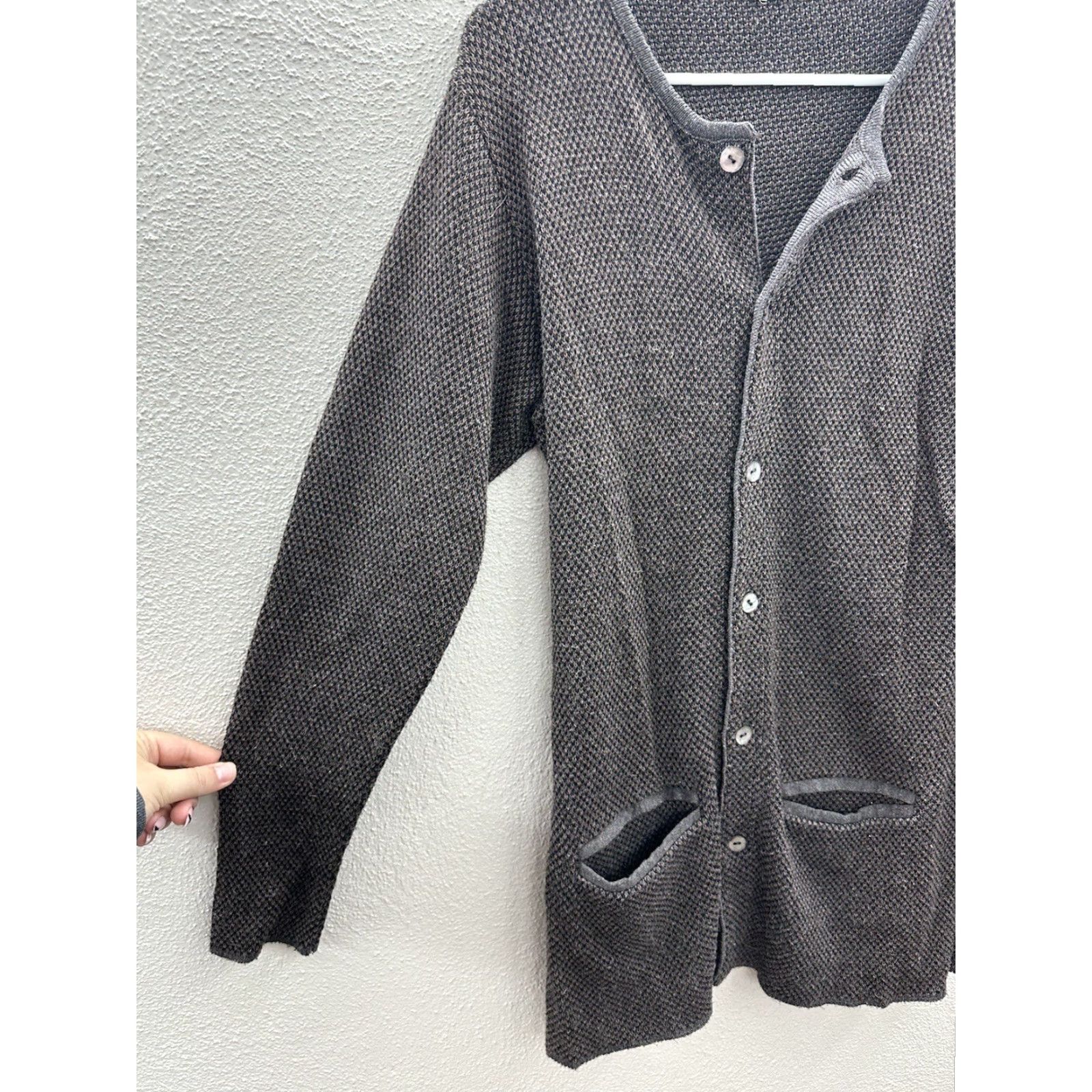 Vintage Joan Vass Womens Cardigan Size 1 Brown Button Up Long Sleeve Pockets Size XS / US 0-2 / IT 36-38 - 2 Thumbnail