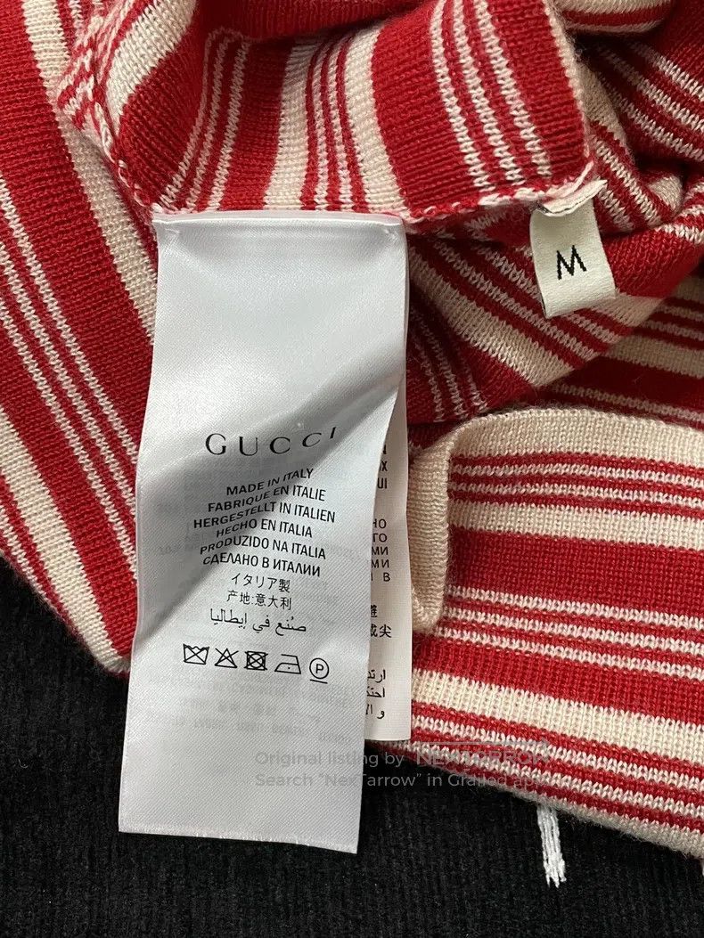 Gucci Gucci Red and white striped gold-coloured letter knitting Size M / US 6-8 / IT 42-44 - 4 Thumbnail