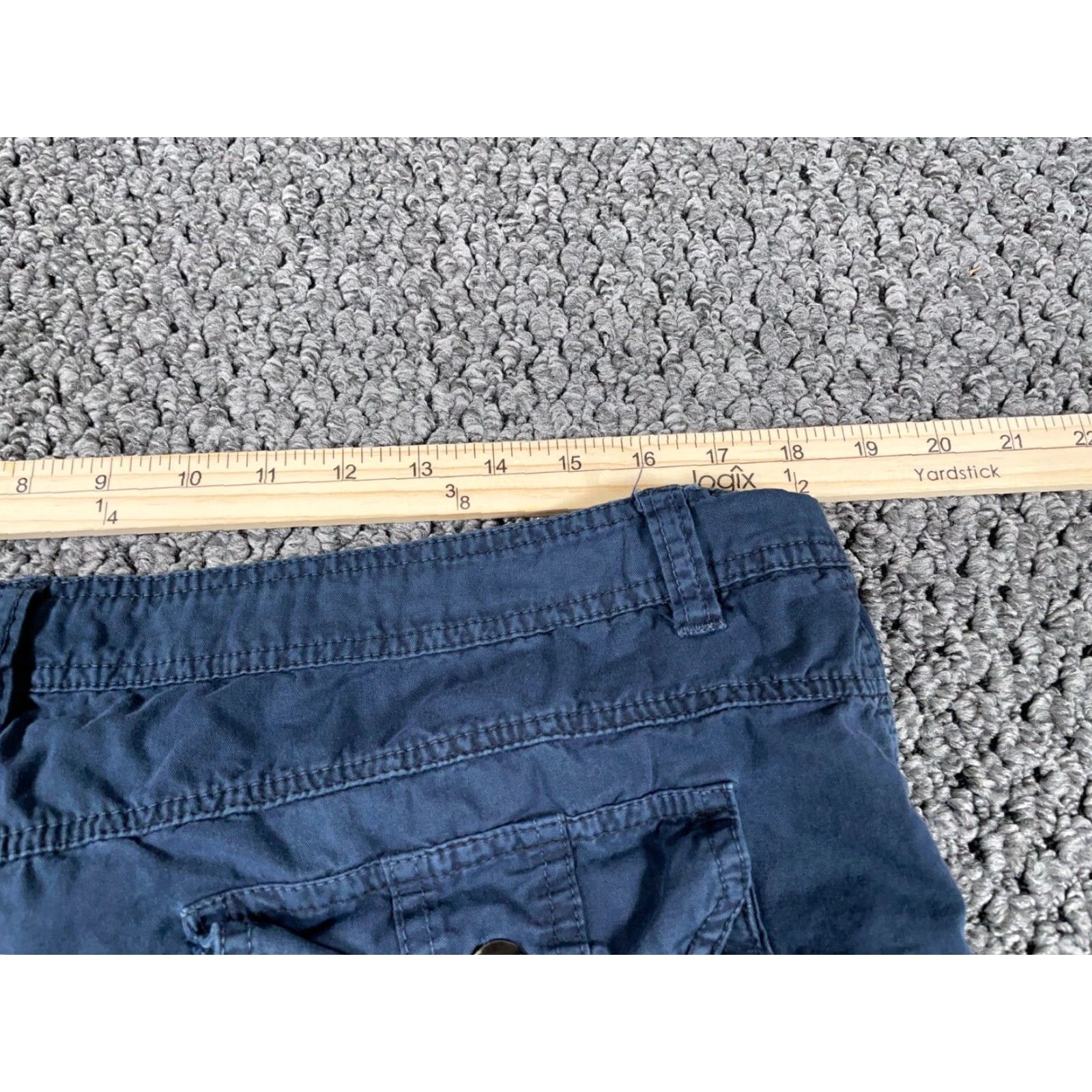 Vintage Y2K Baggy Cargo Shorts Men's 38 (36 Tag) Blue Skater Pockets Ska 13" Inseam Size US 36 / EU 52 - 4 Thumbnail
