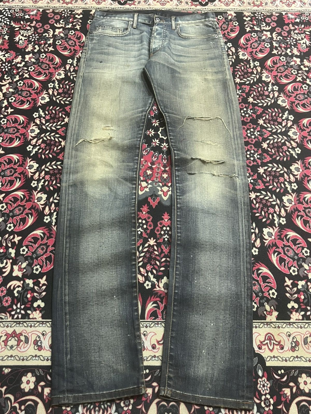 Christian Dior Homme Distressed Mud Washed Jeans