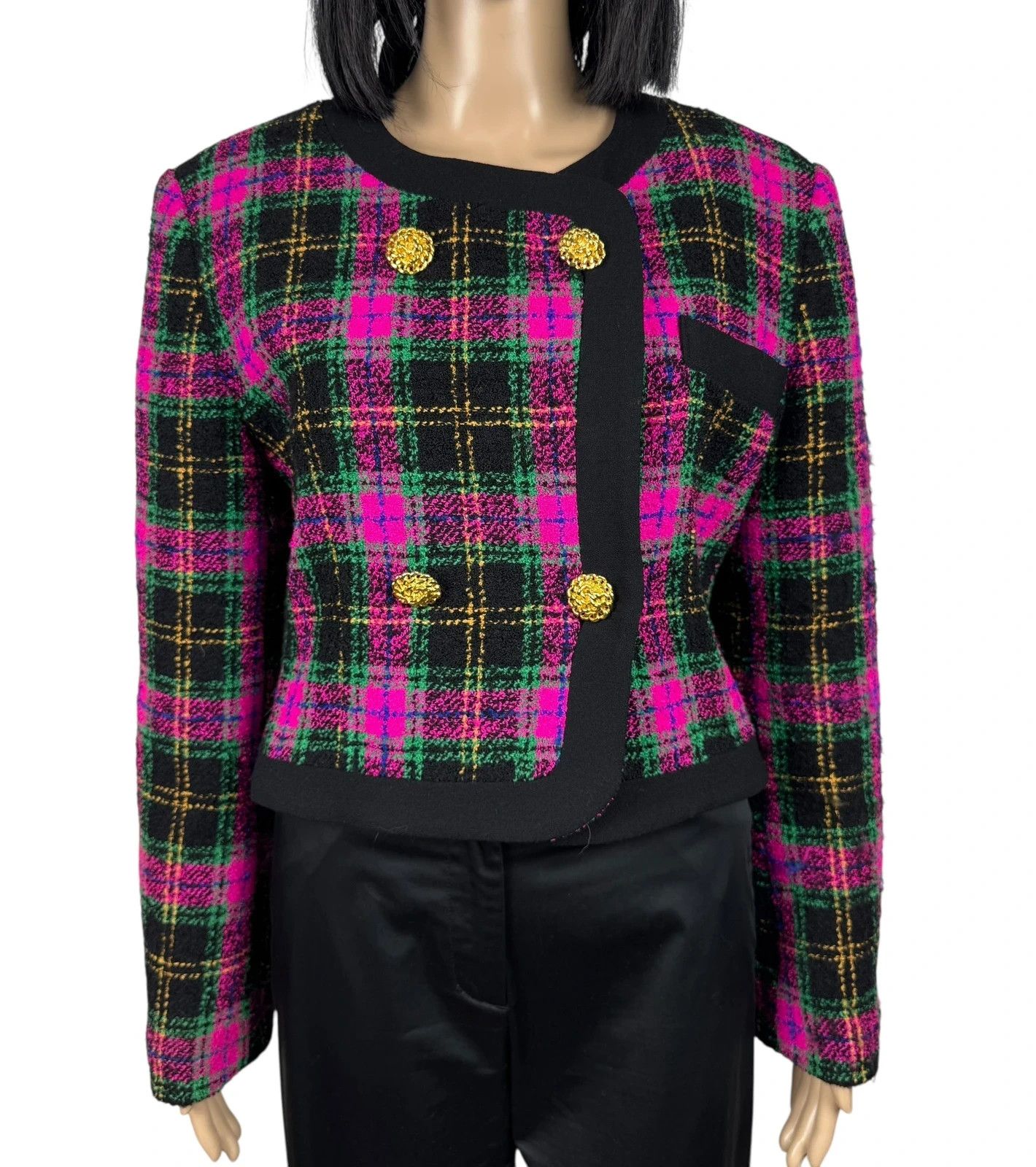 Other Cameresi Couture Plaid Tweed Wool Jacket Vintage size 42 Size S / US 4 / IT 40 - 2 Thumbnail