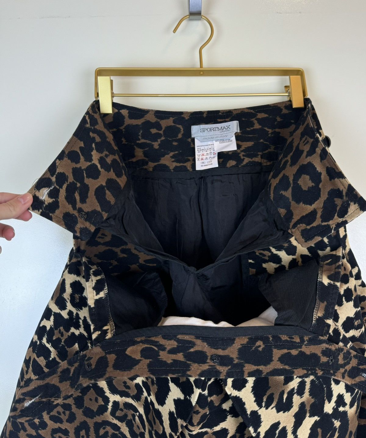 Sportmax Sportmax by Max Mara leopard print mini skirt cotton denim S Size 26" / US 2 / IT 38 - 15 Thumbnail