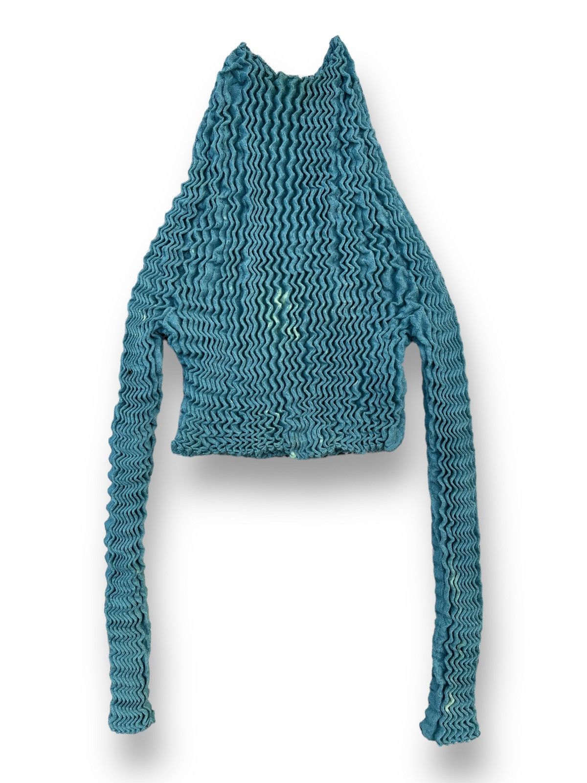 Issey Miyake 🔥S/S 2019 ISSEY MIYAKE PLEATED HEAT-PRESSED STRETCH CROP TOP Size ONE SIZE - 3 Thumbnail