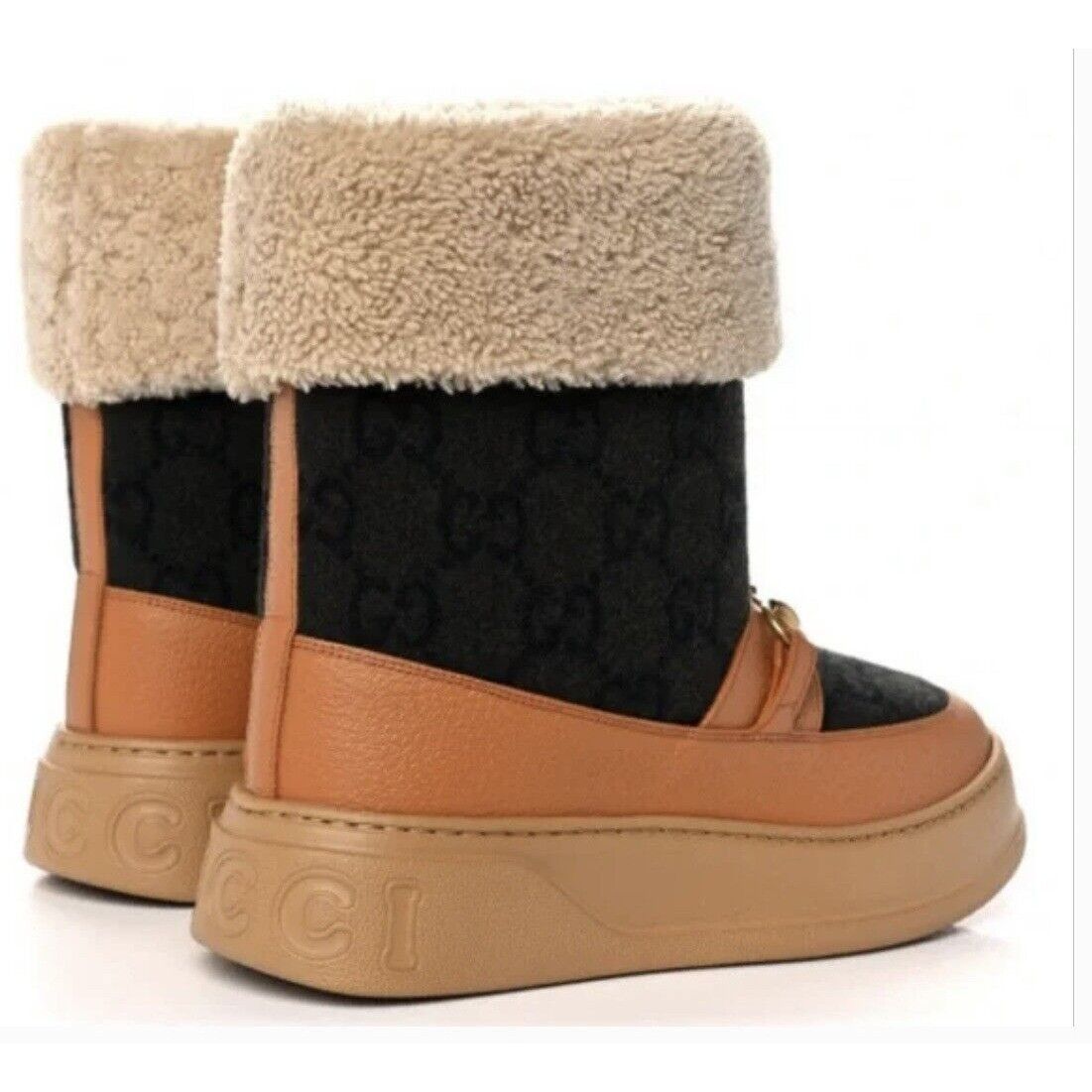 Gucci Gucci Interlocking GG Wool Monogram Shearling Boots Size 39+ Size US 9.5 / IT 39.5 - 3 Thumbnail