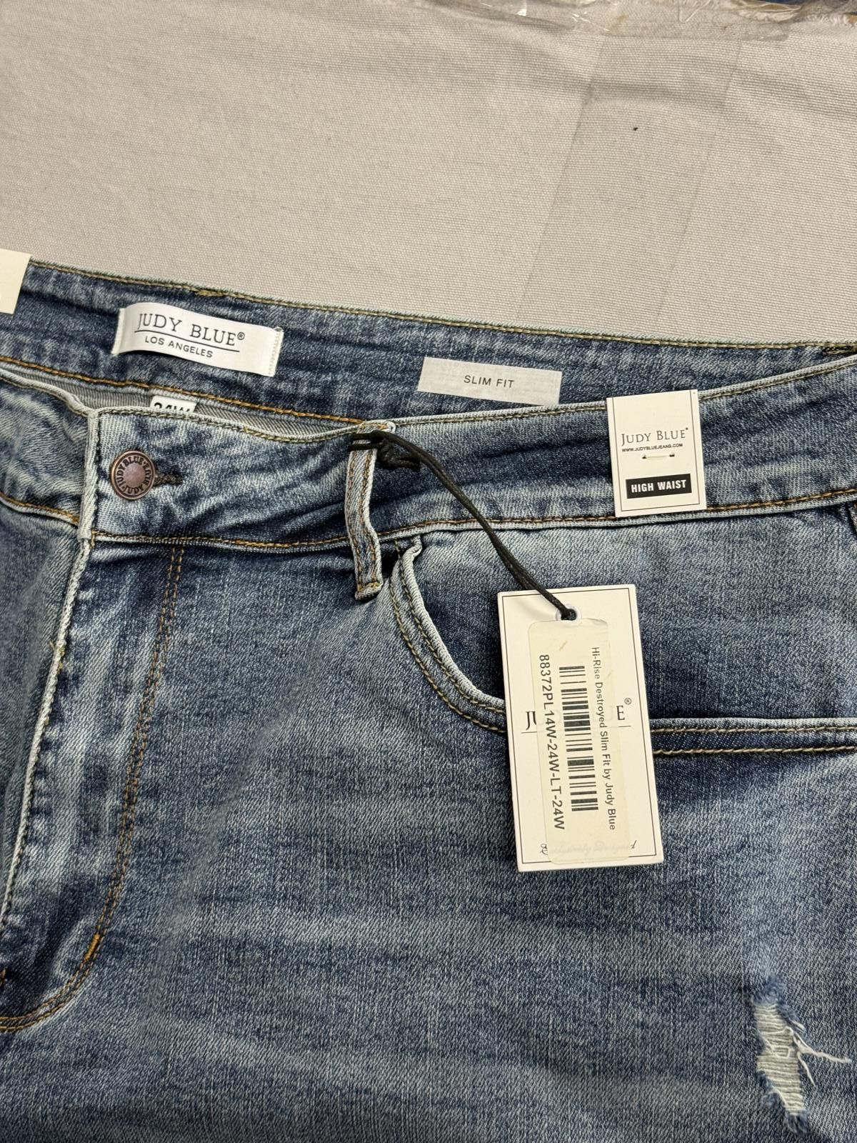Other Judy Blue Jeans Hi-Rise Destroyed Slim Fit NWT Plus Size 24W Size 42" / US 20 - 5 Thumbnail