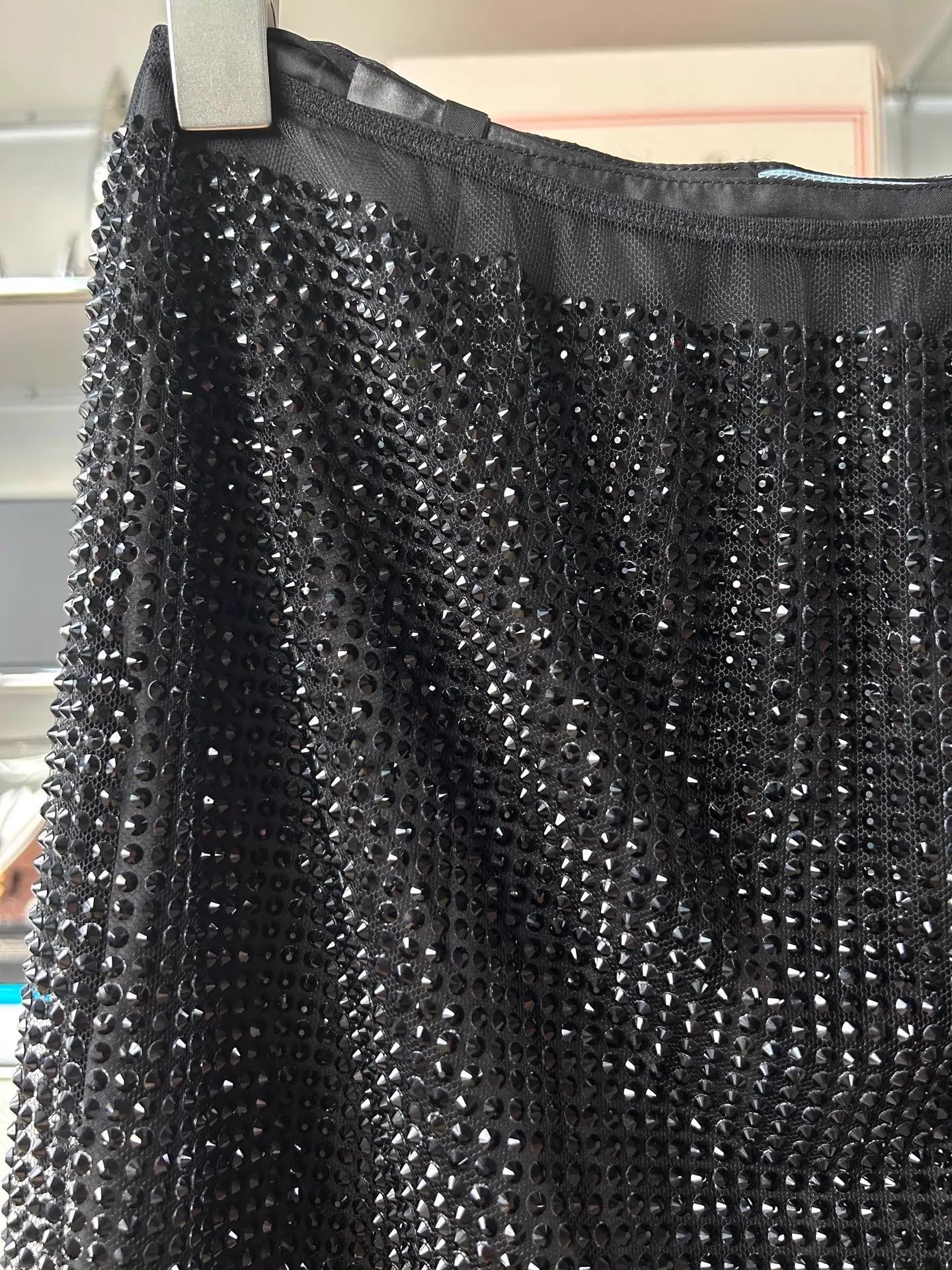 Prada Prada Black Tulle All Crystal Mini Skirt EU40 Size 27" / US 4 / IT 40 - 5 Thumbnail