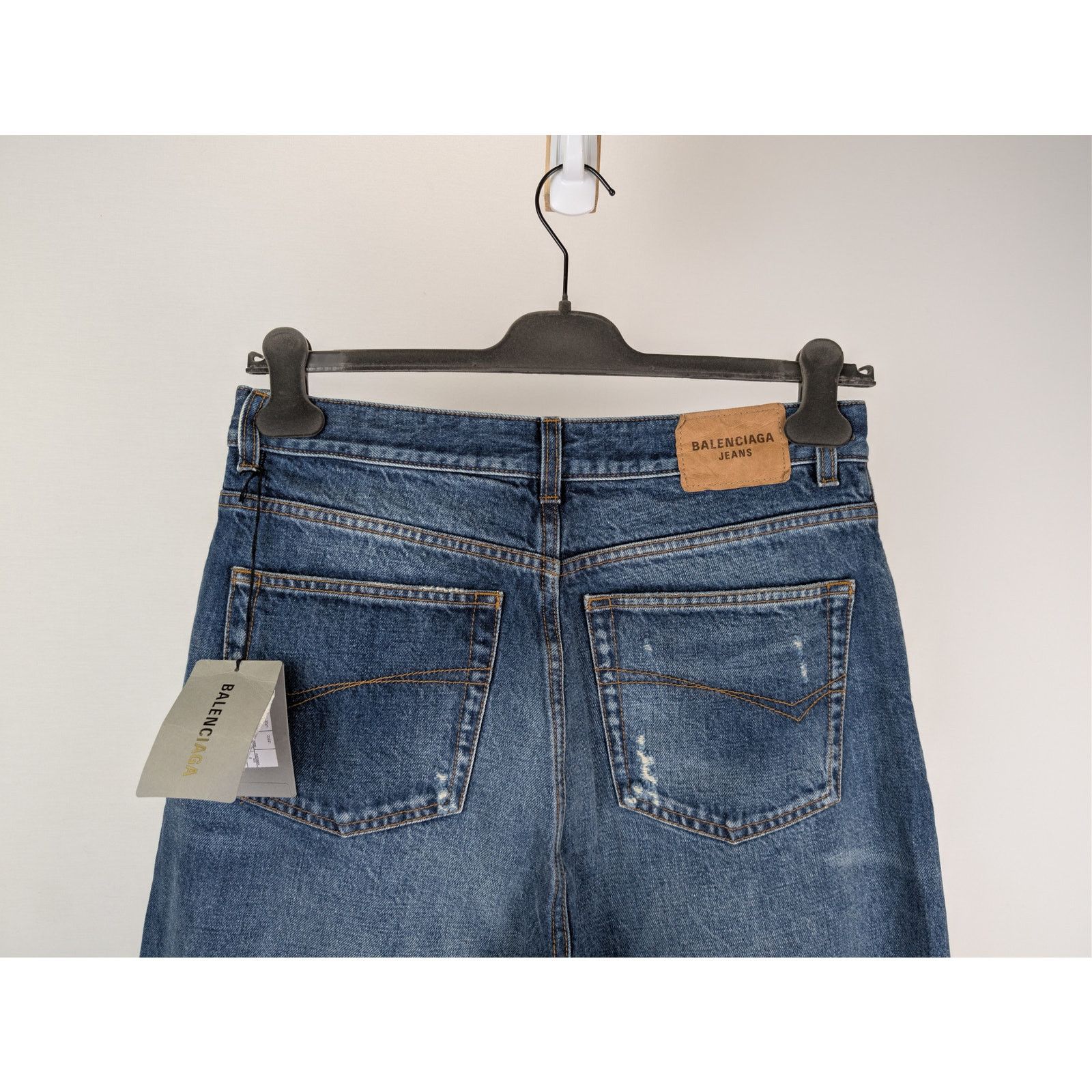 Balenciaga o1rshd1 Organic Vintage Denim Large Pants in Blue Size US 30 / EU 46 - 12 Thumbnail