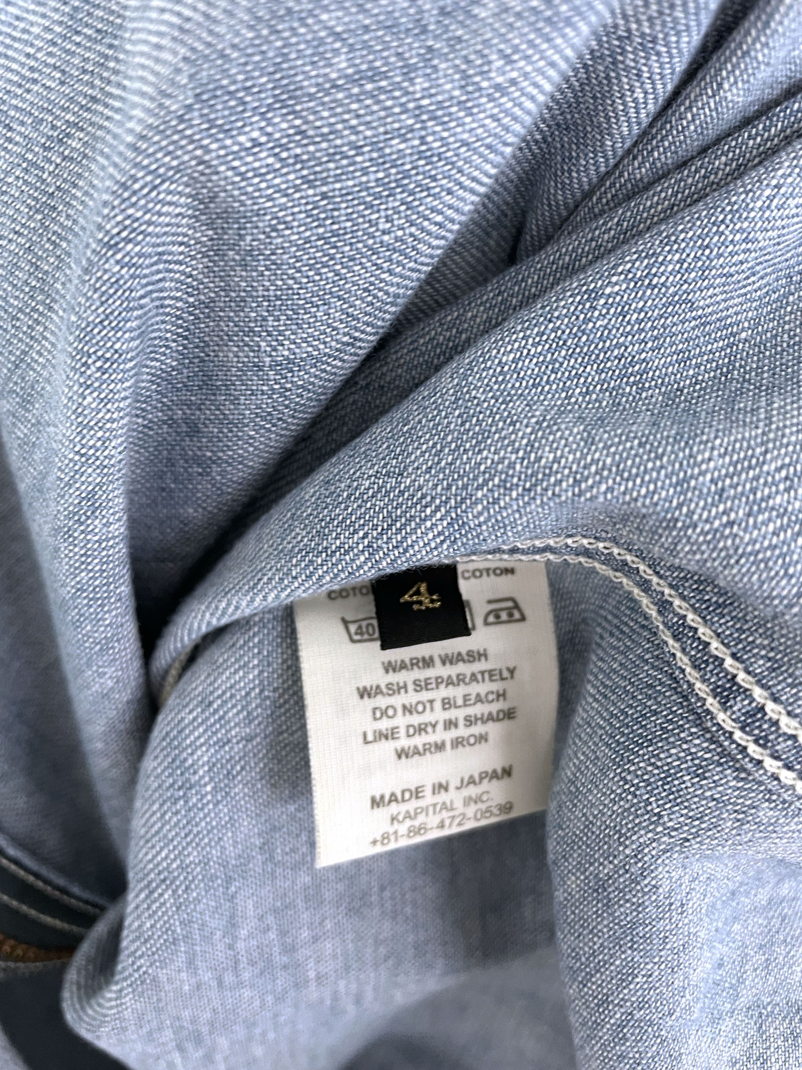 Kapital Zip Denim Shirt Size US XL / EU 56 / 4 - 6 Thumbnail