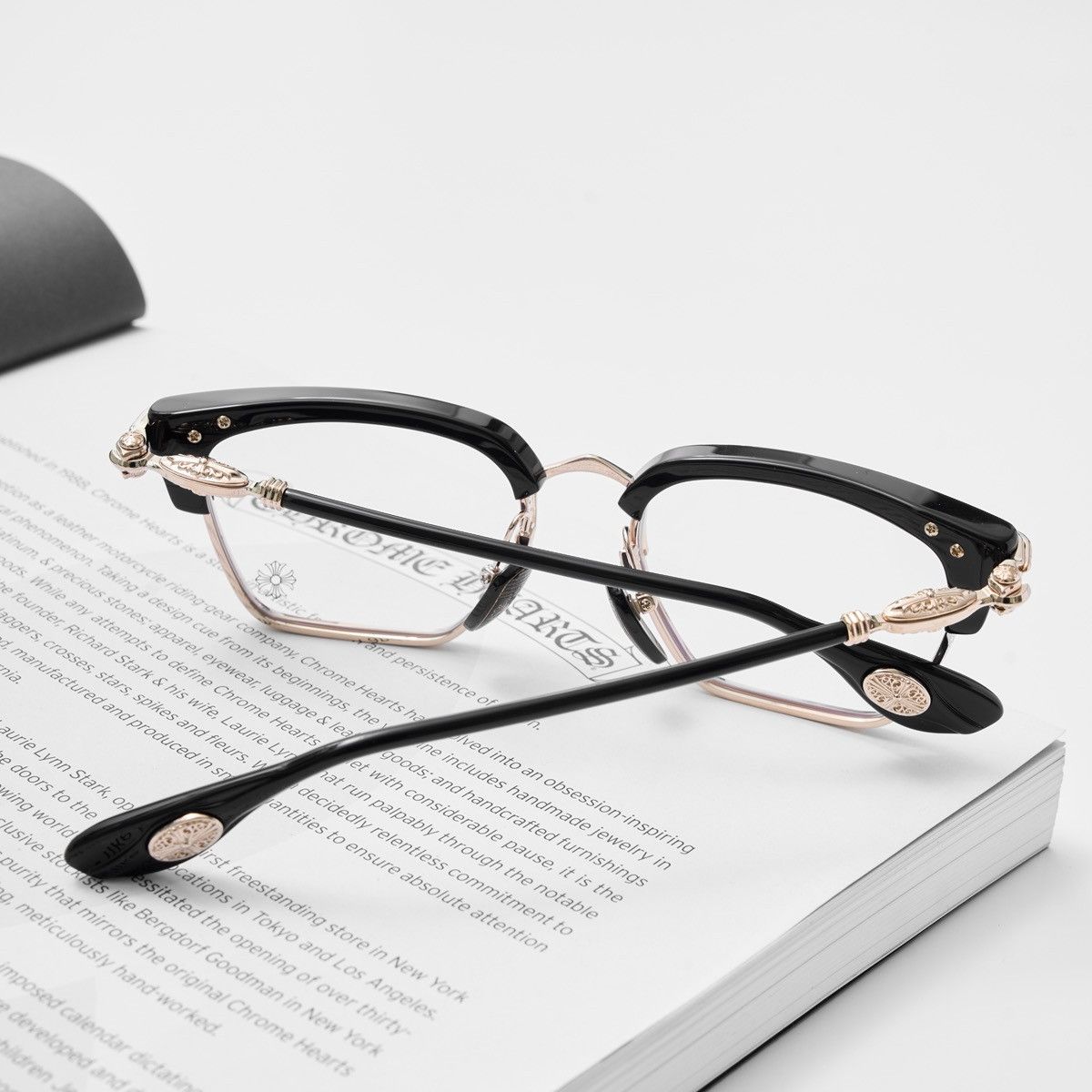 Chrome Hearts CHROME HEARTS NIPPLOPOLIS BLACK GOLD PLATED GLASSES Size ONE SIZE - 7 Thumbnail