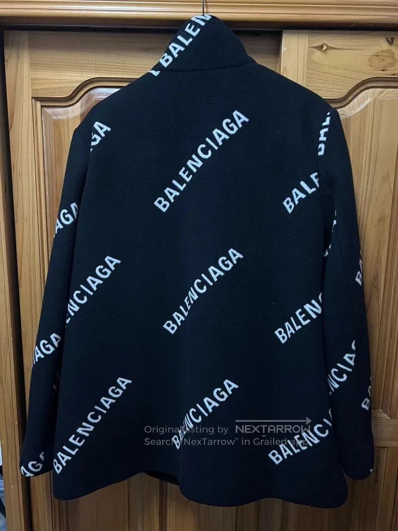 Balenciaga Balenciaga Black Logo Wool Coat. Size US XL / EU 56 / 4 - 3 Thumbnail