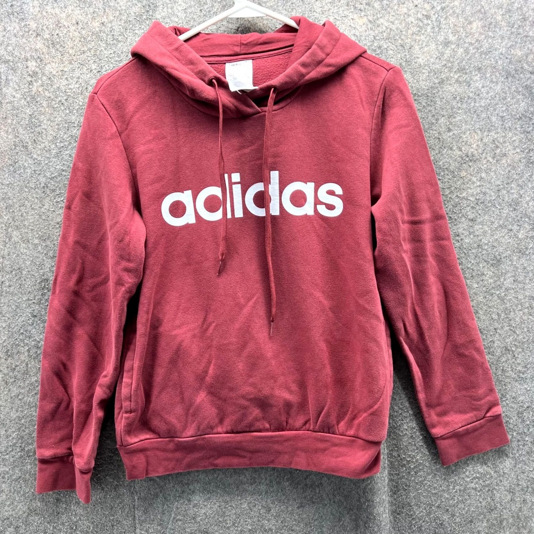 Adidas Adidas Hoodie Womens Small Red Pullover Fleece Logo Sweatshirt Spell Out Trefoil Size S / US 4 / IT 40 - 2 Thumbnail