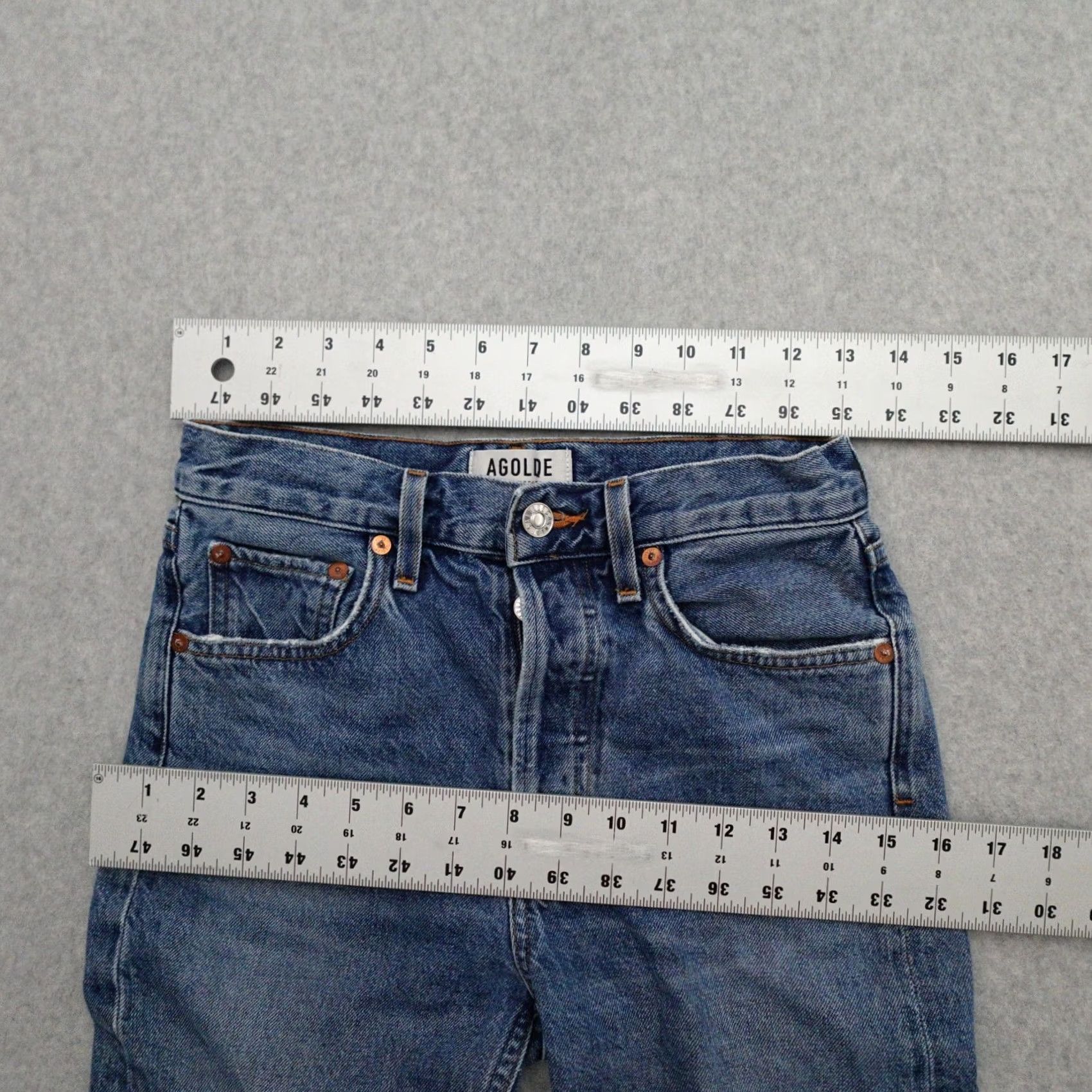 Agolde AGOLDE Jeans Shirt? Distressed Blue Straight Womens 24x26 Denim 24 Jeans Distressed Blue AGOLDE Women Sizes 24x26 Size 42" / US 20 - 7 Thumbnail