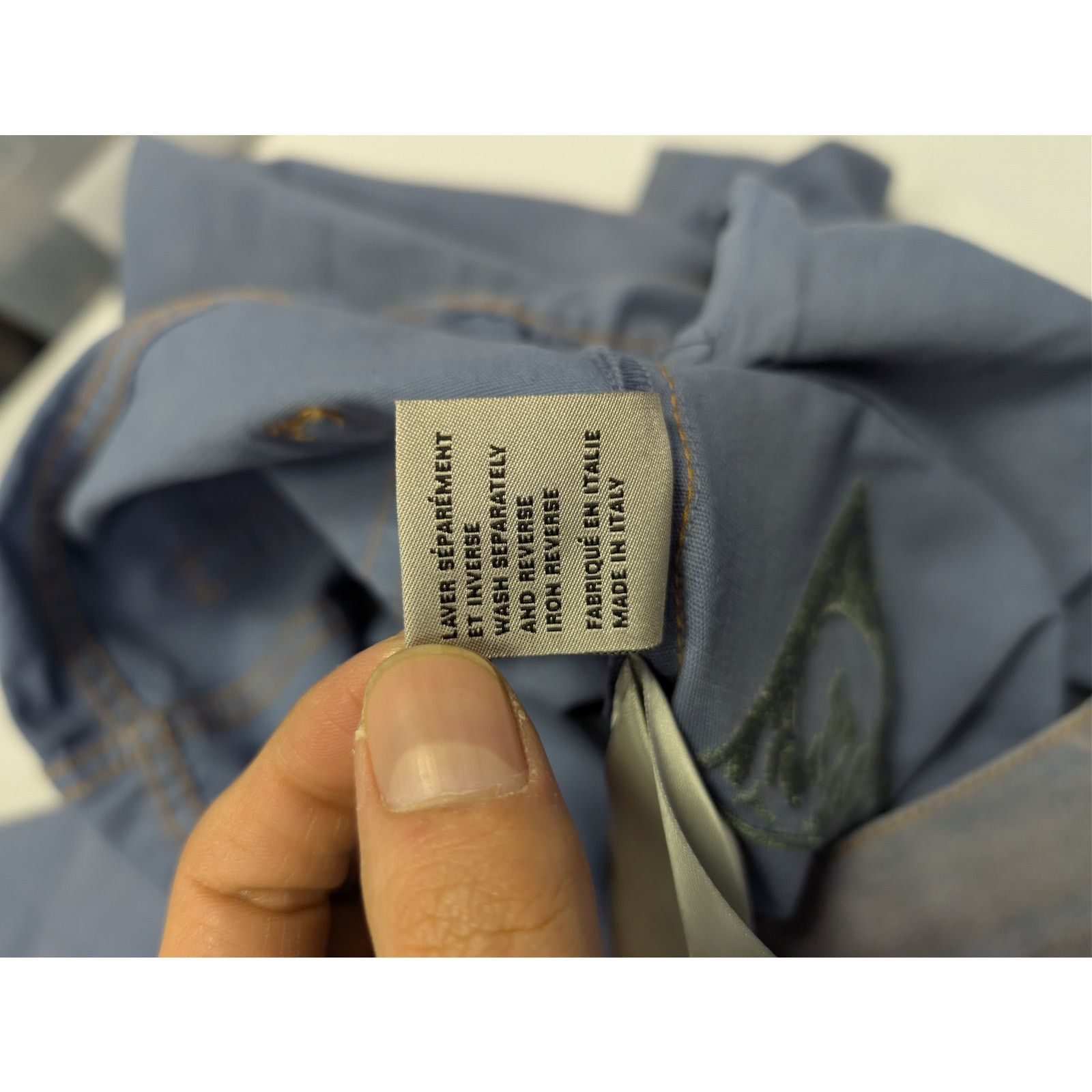 Dior o1rshd1 Embroidered Logo Patch Jeans in Light Blue Size US 32 / EU 48 - 19 Thumbnail