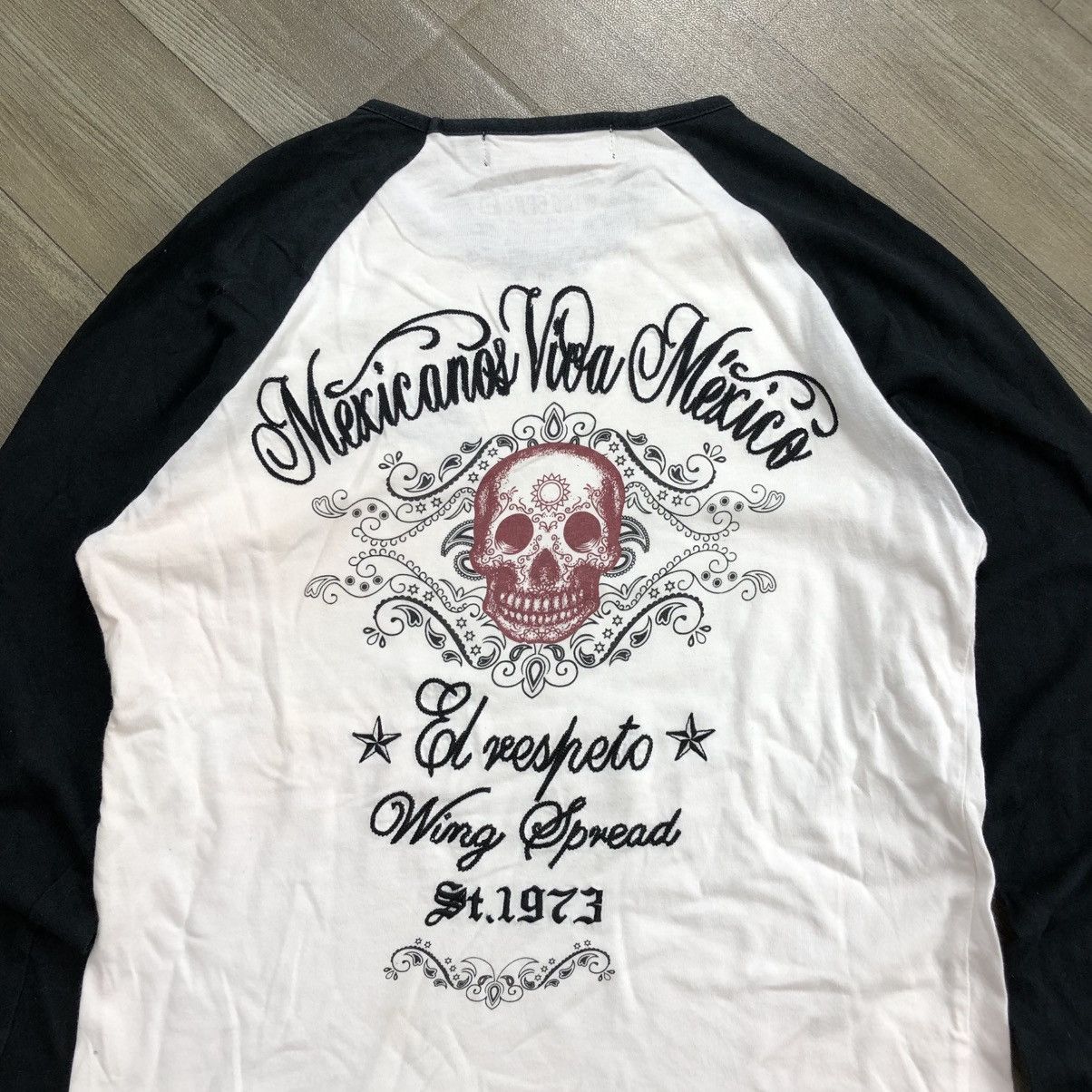 If Six Was Nine × Japanese Brand × Le Grande Bleu (L.G.B.) 2000s Wing Spread Skulls Cross LGB Embroidered Longsleeve Size US M / EU 48-50 / 2 - 2 Thumbnail