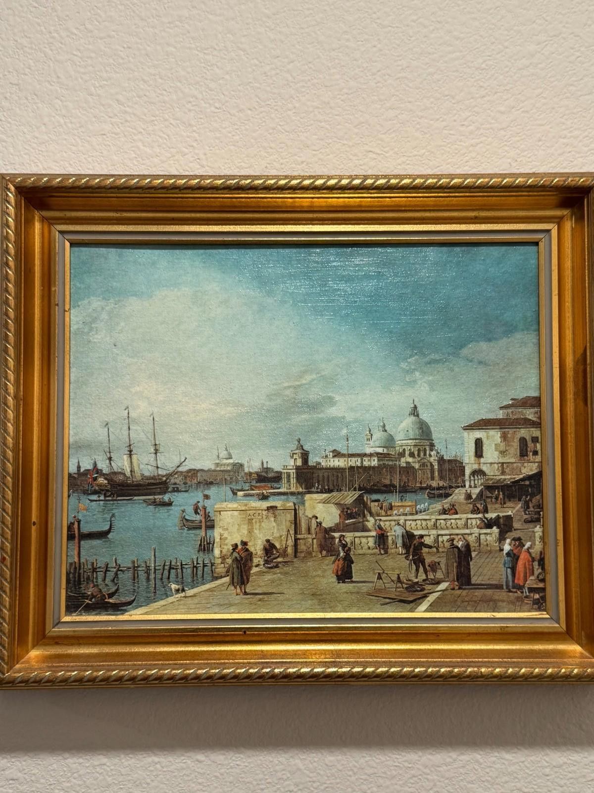Other Vintage Framed Canaletto Reproduction Print The Quay of the Size ONE SIZE - 3 Thumbnail