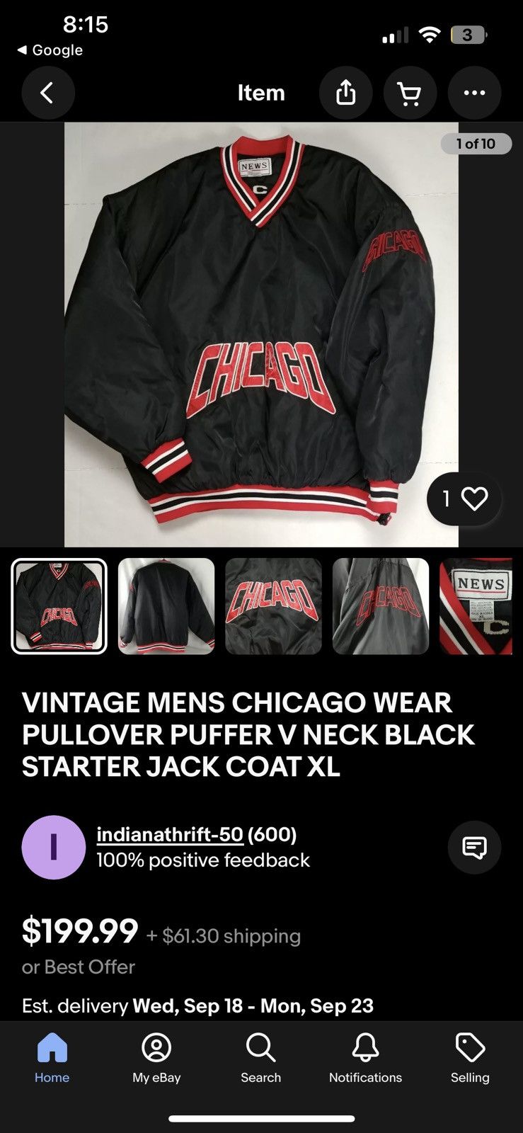 NBA × Vintage Vintage News Chicago Logo Black Puffer V-Neck Jacket Size XL Size US XL / EU 56 / 4 - 8 Thumbnail