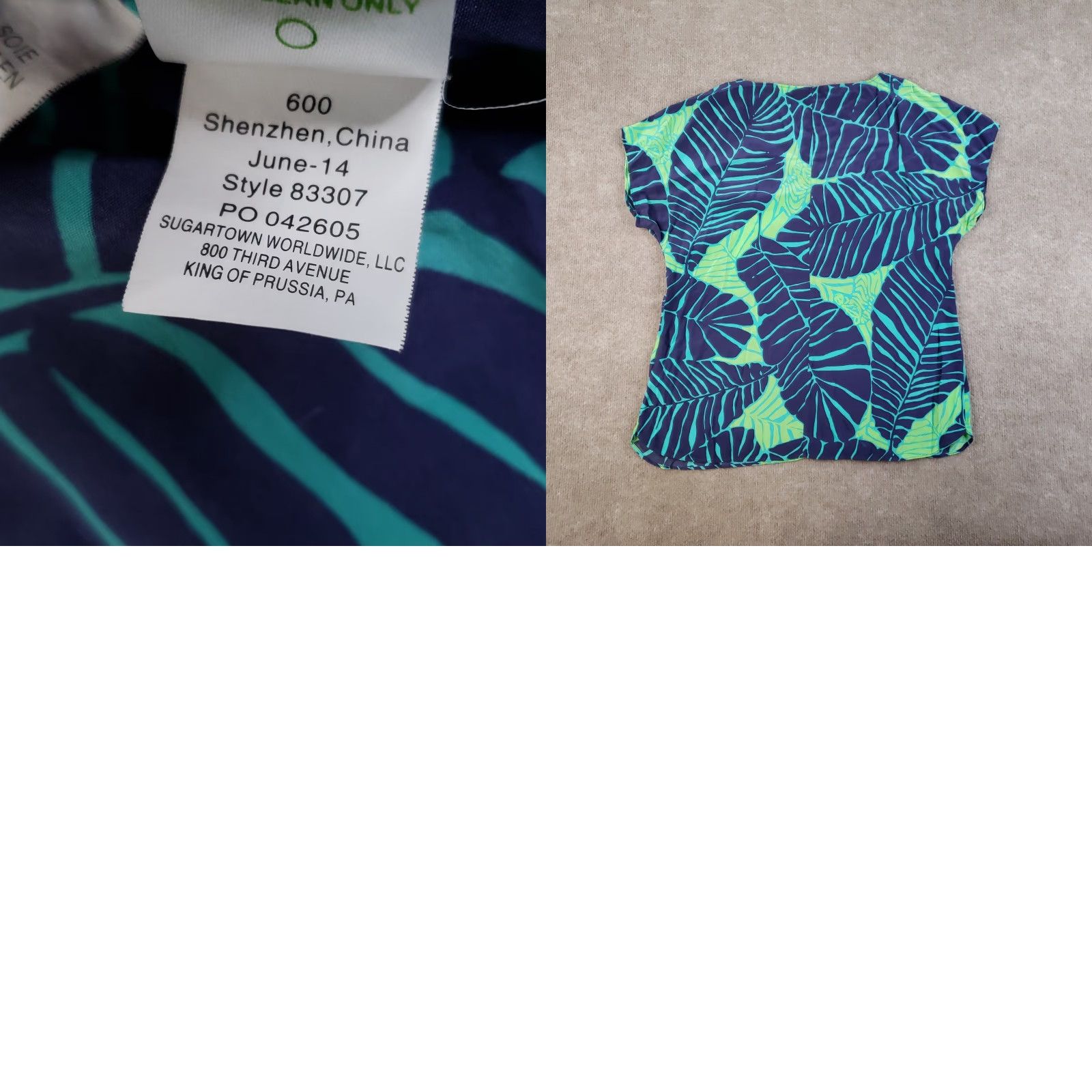 Lilly Pulitzer Lilly Pulitzer Shirt Womens Medium Blue Green Silk Leaf Print Tunic Blouse Top Size M / US 6-8 / IT 42-44 - 8 Thumbnail