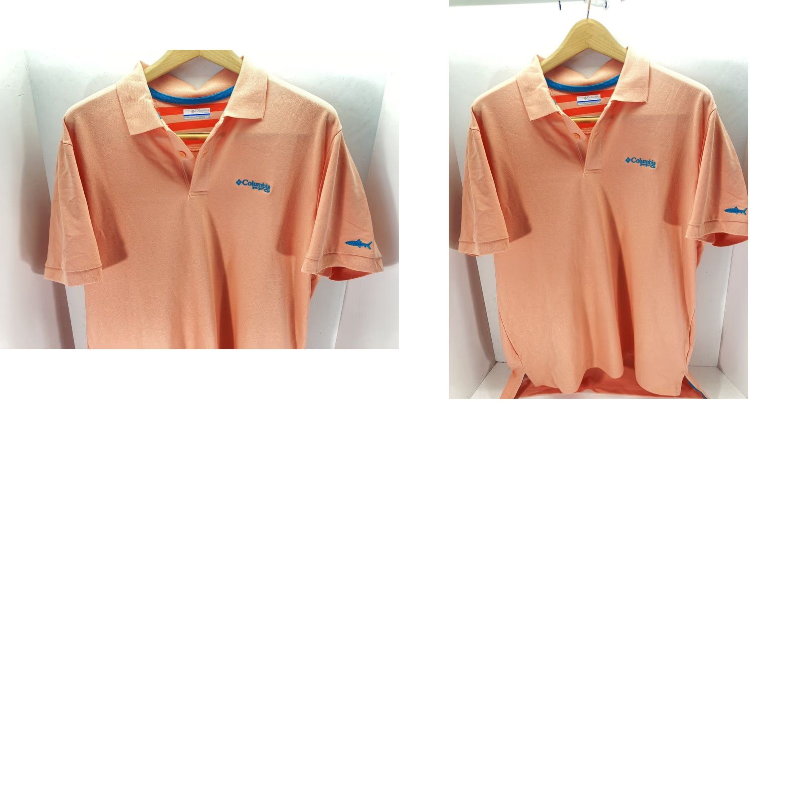 Vintage Columbia Polo Shirt Men L Short Sleeve Button Knit Coral Salmon Pink PFG Size US L / EU 52-54 / 3 - 9 Thumbnail