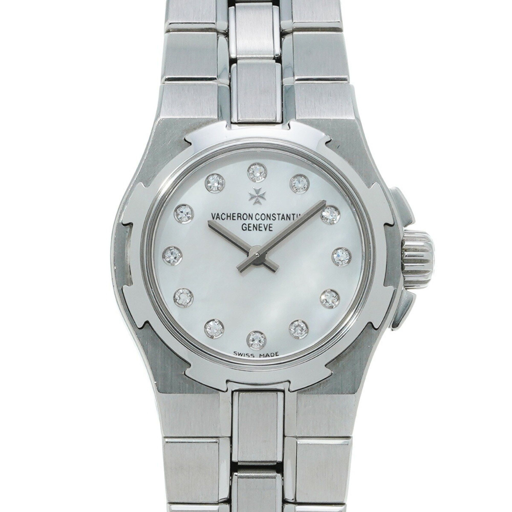Vacheron Constantin Overseas 24Mm 12P Diamond White Shell/diamond Ladies Watch Quartz, Women's