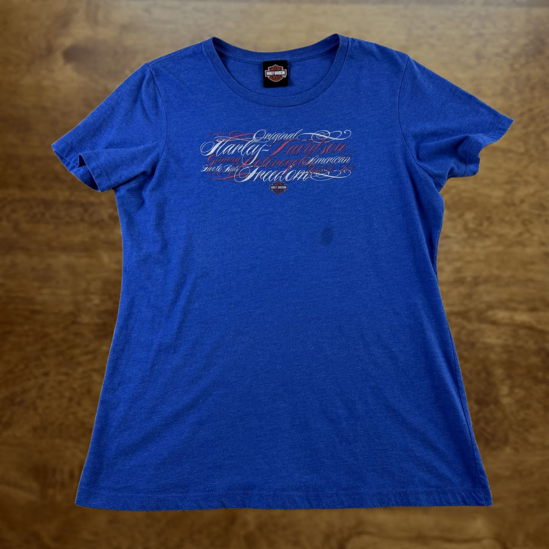 Harley Davidson VINTAGE Harley-Davidson Shirt Womens Medium Blue Original Freedom Graphic Biker Tee Size M / US 6-8 / IT 42-44 - 1 Thumbnail