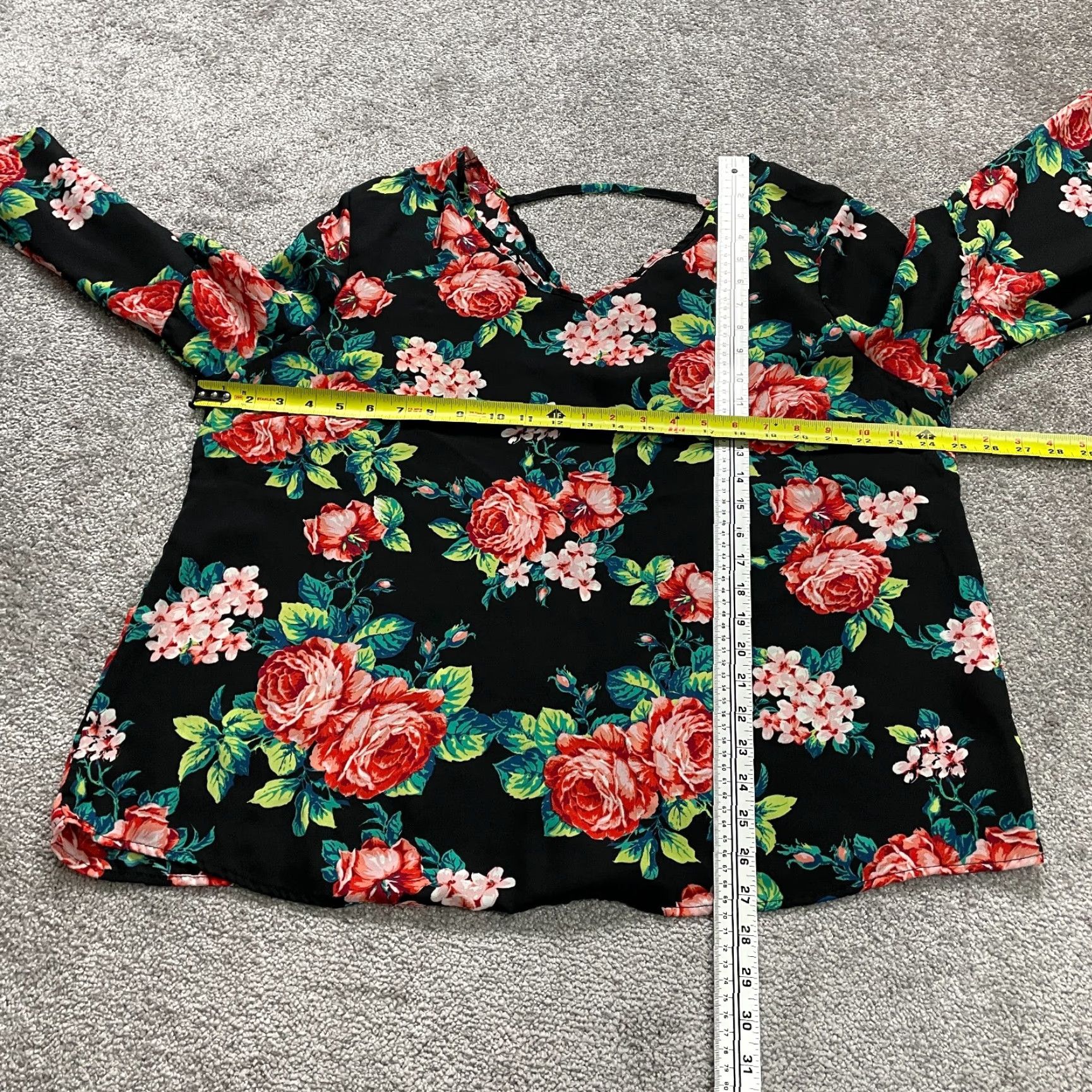 Bell Liberty Love Blouse Womens 2XL Multicolor Floral Long Bell Sleeve Casual Bohemian Colorful Flower Love Size XXL / US 16-18 / IT 52-54 - 6 Thumbnail