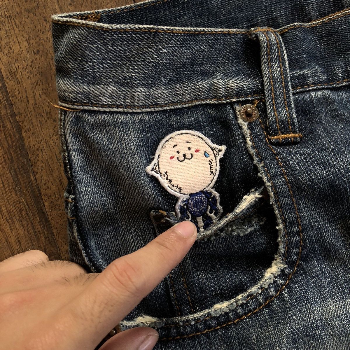 20471120 Hyoma Paint Splatter Jeans Size 29" - 4 Thumbnail