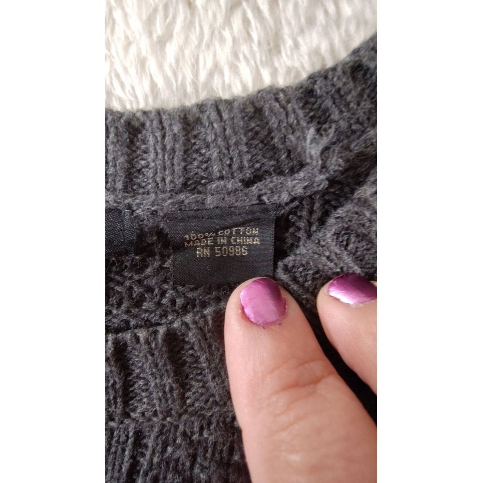 Other Jeanne Pierre Cable Knit Pullover Sweater Dress Small Navy Size S / US 4 / IT 40 - 7 Thumbnail