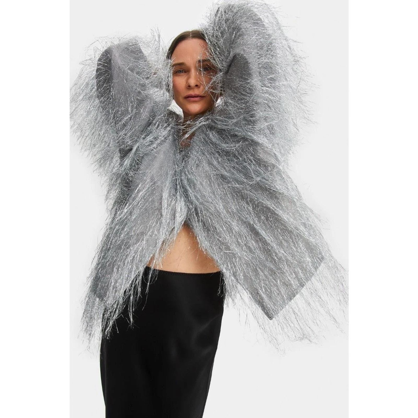 Sleeper NWT Sleeper Disco Metallic Fringe Jacket Silver (L-XL) Size L / US 10 / IT 46 - 1 Thumbnail