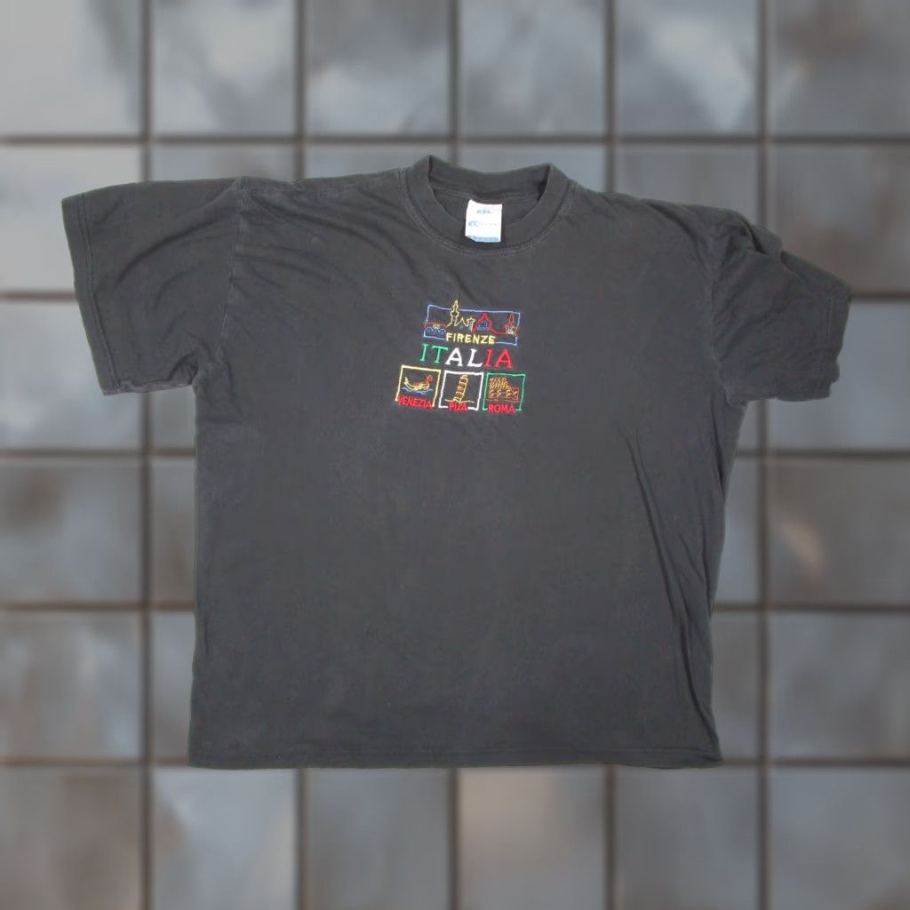 Vintage VINTAGE Black Italy Tourist Shirt Mens 2XL XXL Embroidered Venezia Pisa Roma 90s Retro Size US XXL / EU 58 / 5 - 1 Thumbnail