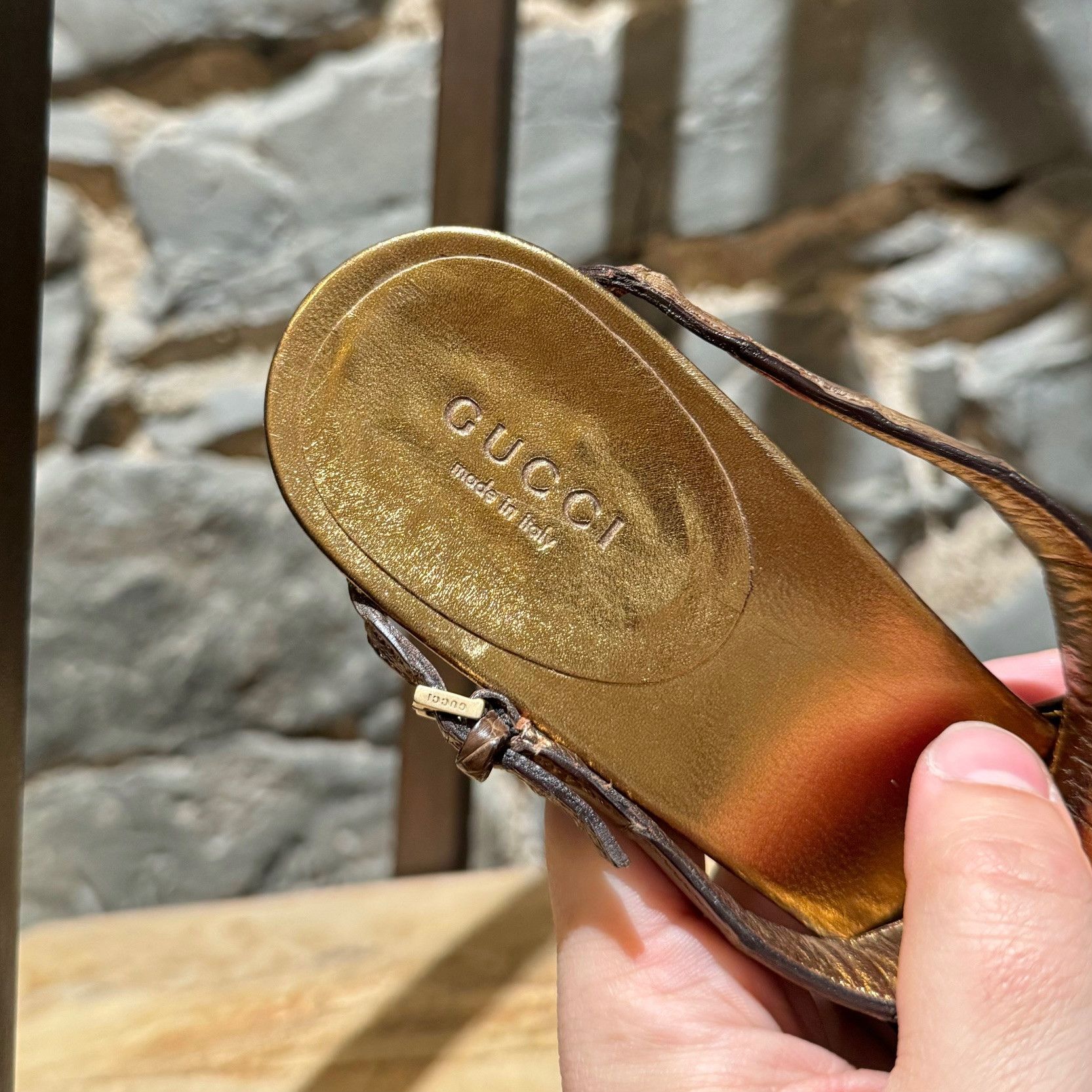 Gucci Gucci SS 2005 Runway Croc Strap Heeled Patent Mules Size US 9 / IT 39 - 6 Thumbnail