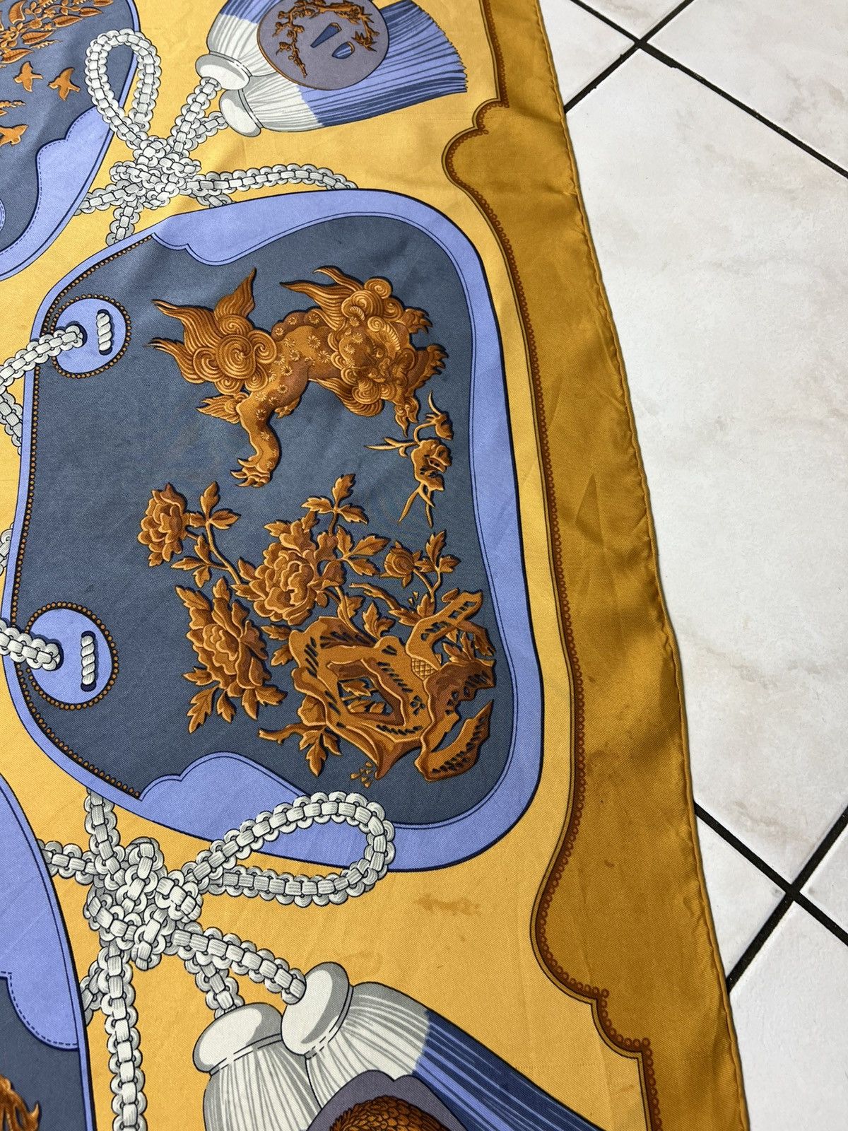 Hermes Vintage Hermes Paris Tsubas silk handkerchief scarf chain Size ONE SIZE - 6 Thumbnail