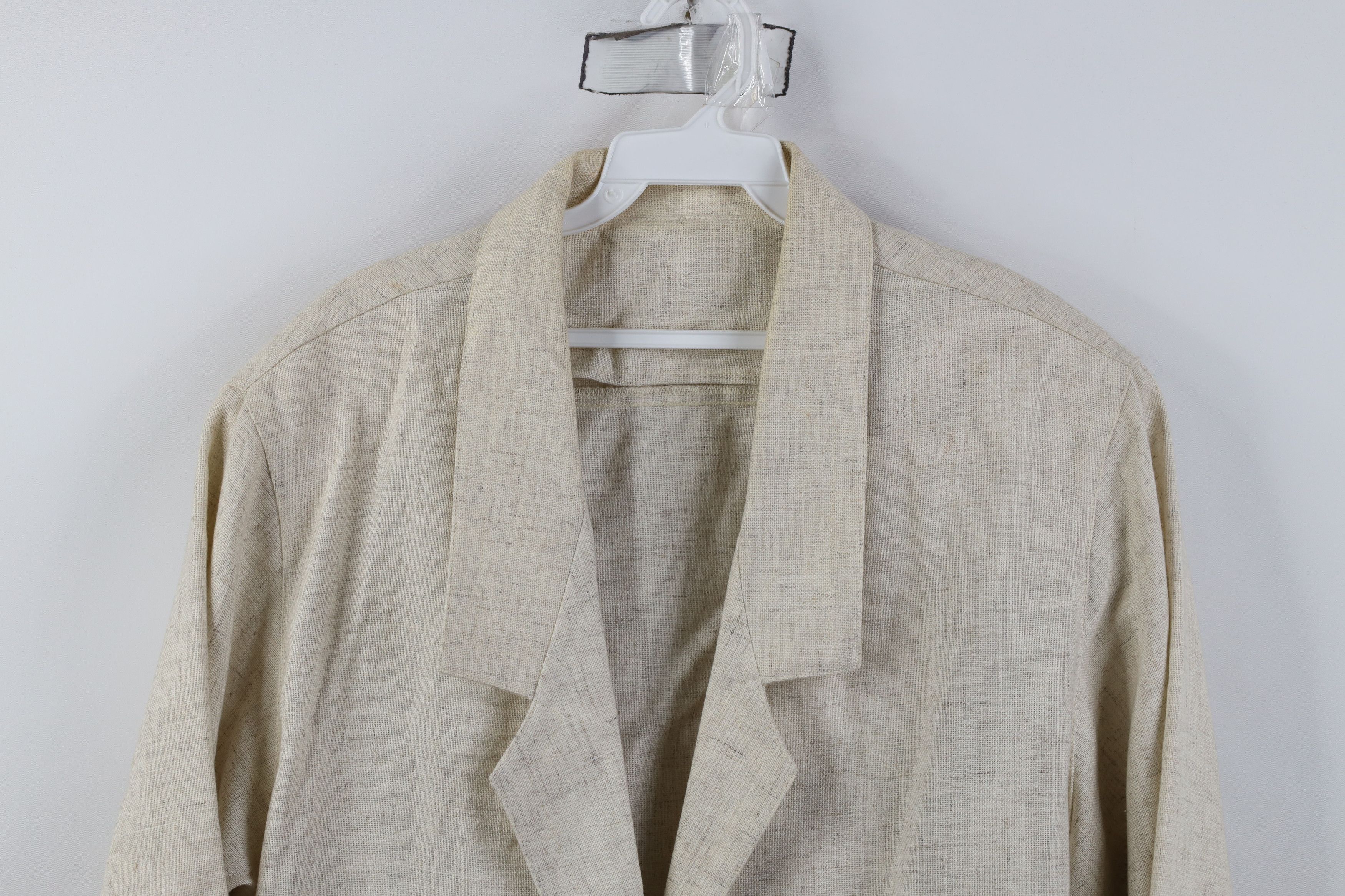Vintage Vintage 60s Streetwear Flax Linen Blazer Jacket USA Size XXL / US 16-18 / IT 52-54 - 2 Thumbnail