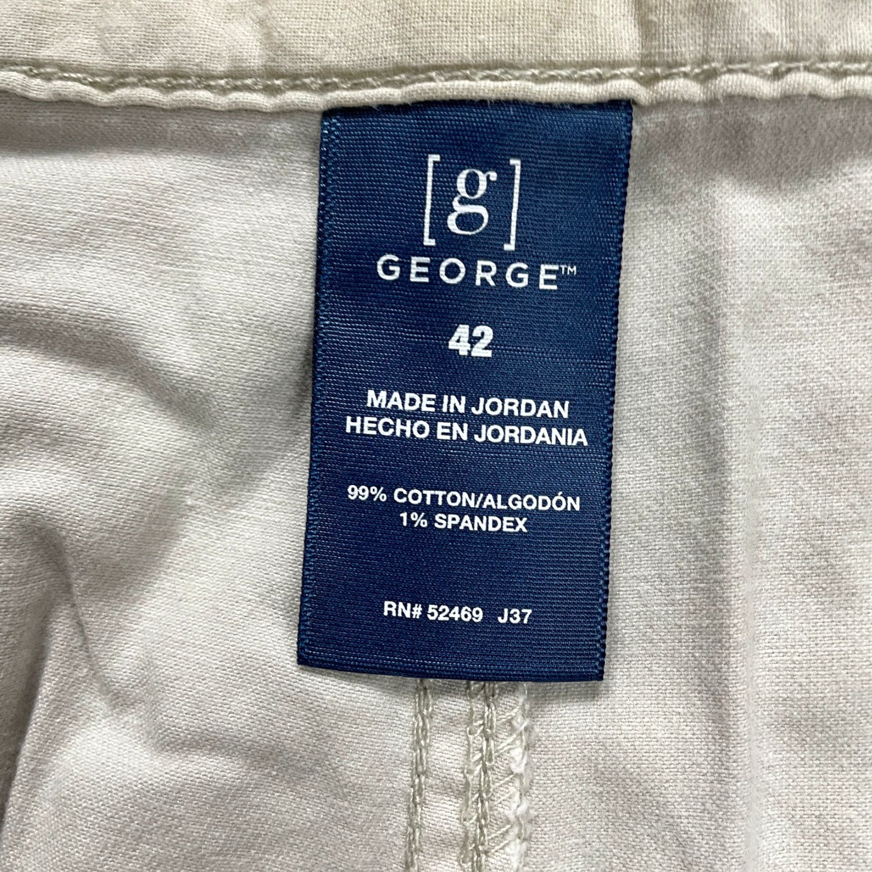 George George Shorts Mens 42 Beige Chino Cotton 9" Inseam Button Casual Size US 42 / EU 58 - 7 Thumbnail