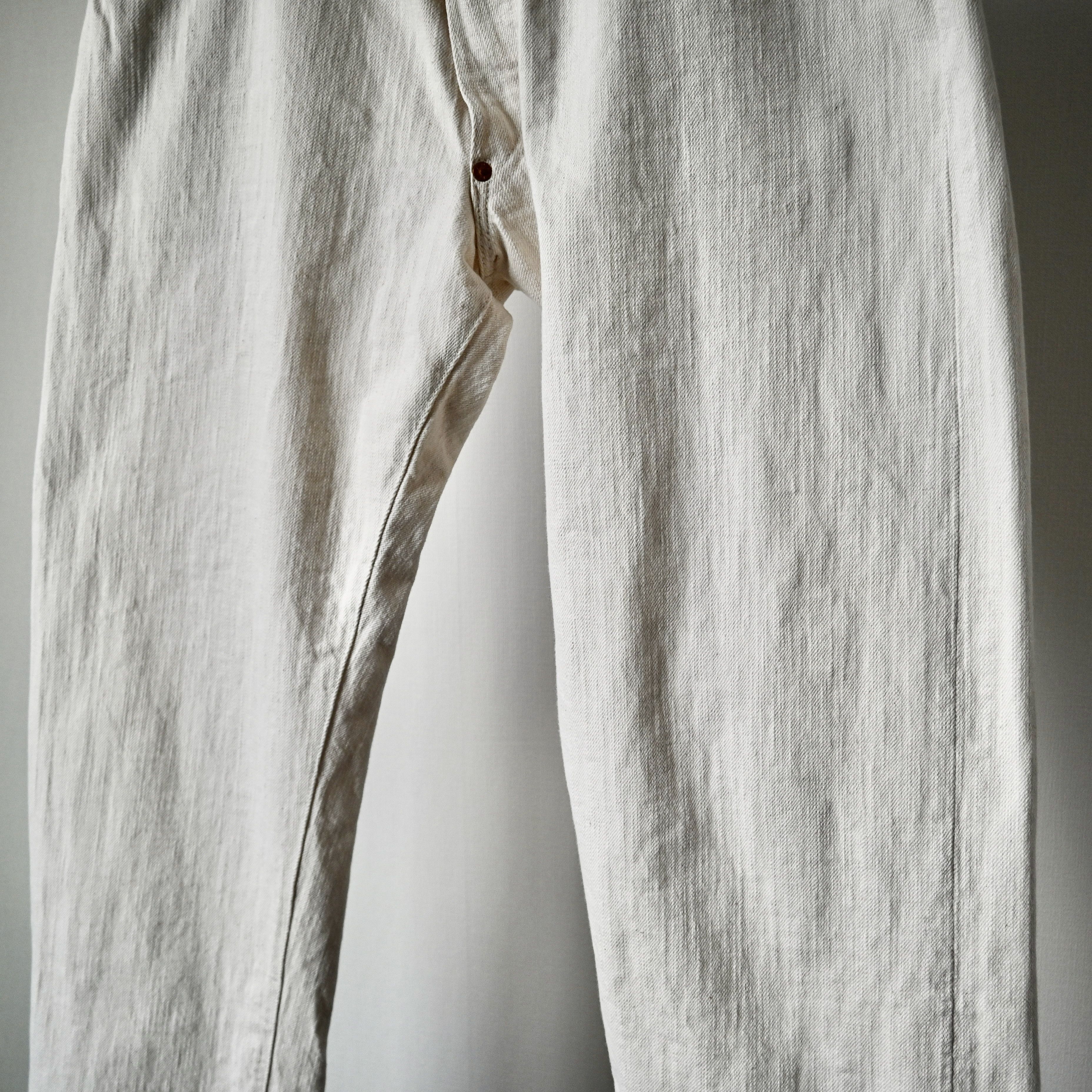 Evisu Hidehiko Yamane by Evisu white slub denim jeans Size US 33 - 9 Thumbnail