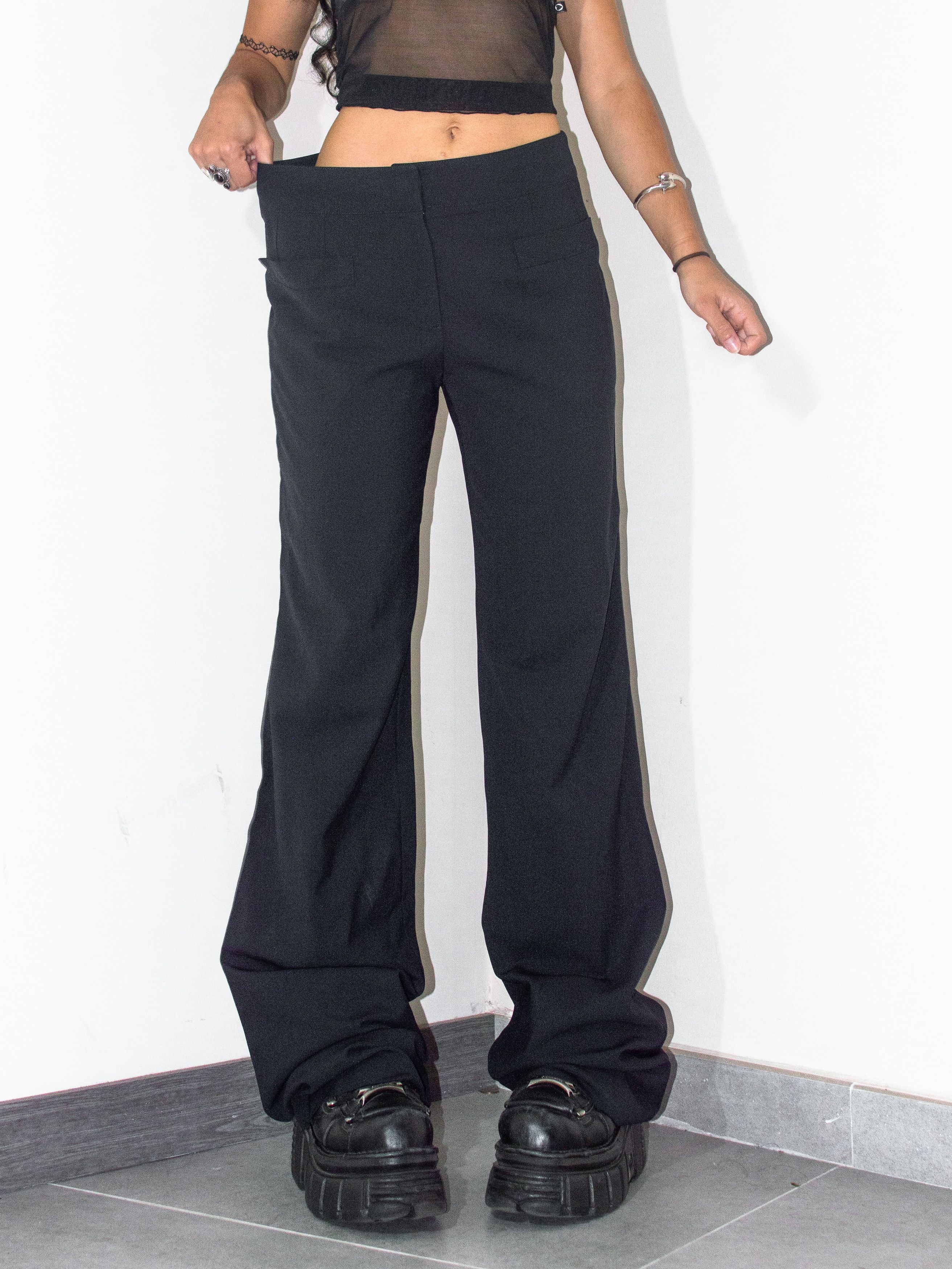 Chanel Vintage 90s Chanel Wide Leg Chic Blue Trousers Size 28" / US 6 / IT 42 - 3 Thumbnail