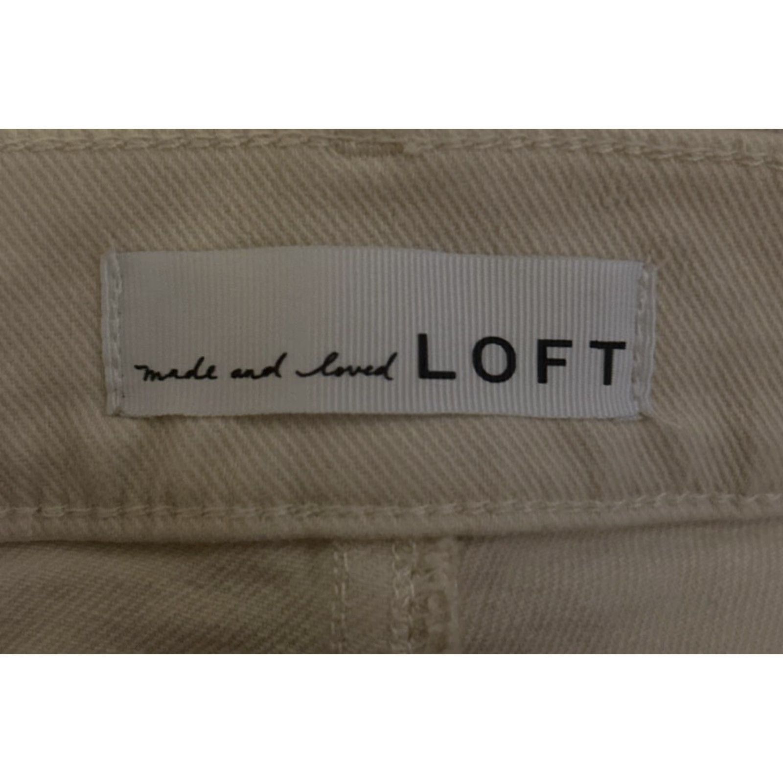 Loft LOFT Ivory Cropped Wide Leg Jeans 29-30" Waist 26" Inseam High Rise 11" Rise Stretch 5-Pocket Womens Size 6 Denim Pants Size 28" / US 6 / IT 42 - 4 Thumbnail