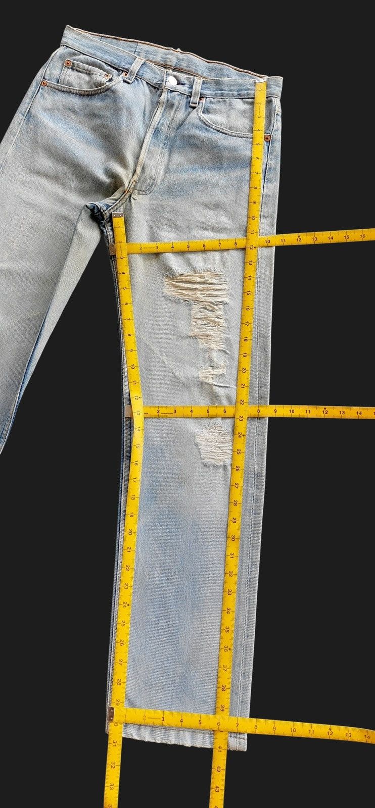 Levi's Size 30x30.5 Levis Vintage 90s Distressed Jeans Size US 30 / EU 46 - 11 Thumbnail