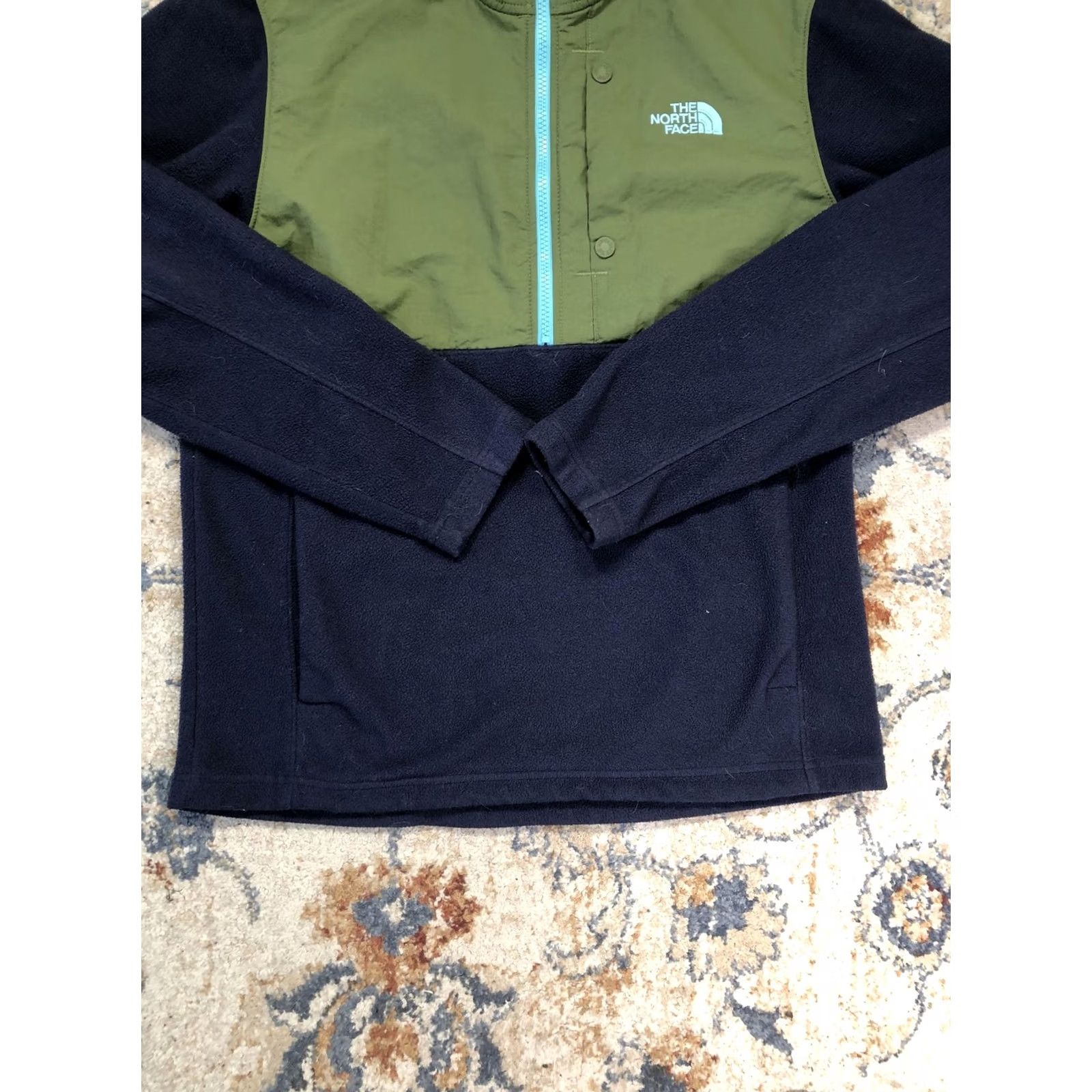 The North Face The North Face Fleece Jacket Mens M Colorblock 1/2 Zip Hiking Blue Green Size US M / EU 48-50 / 2 - 5 Thumbnail