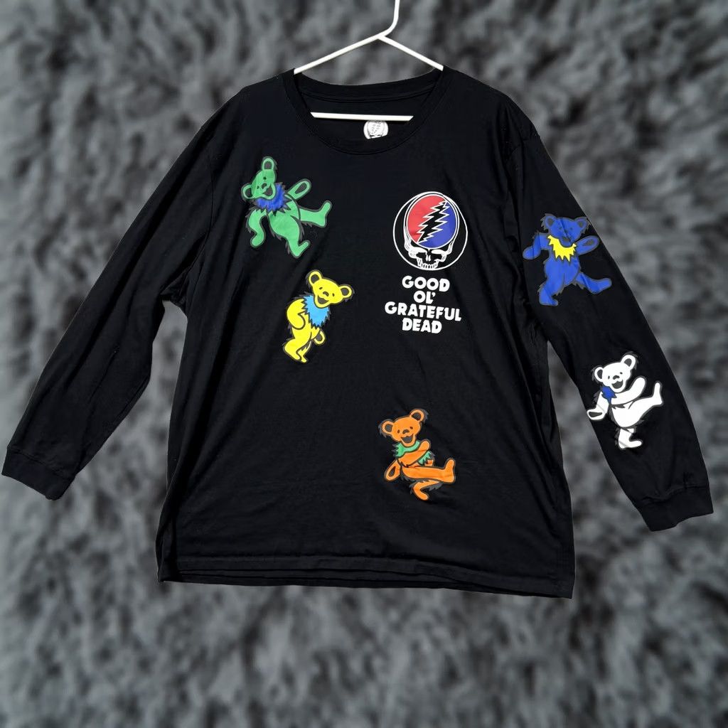 Vintage Grateful Dead Dancing Bears Shirt 3XL Black Crew Neck Long Sleeve Graphic Tee Band Concert Festival Indie Mens Size US XXL / EU 58 / 5 - 1 Thumbnail