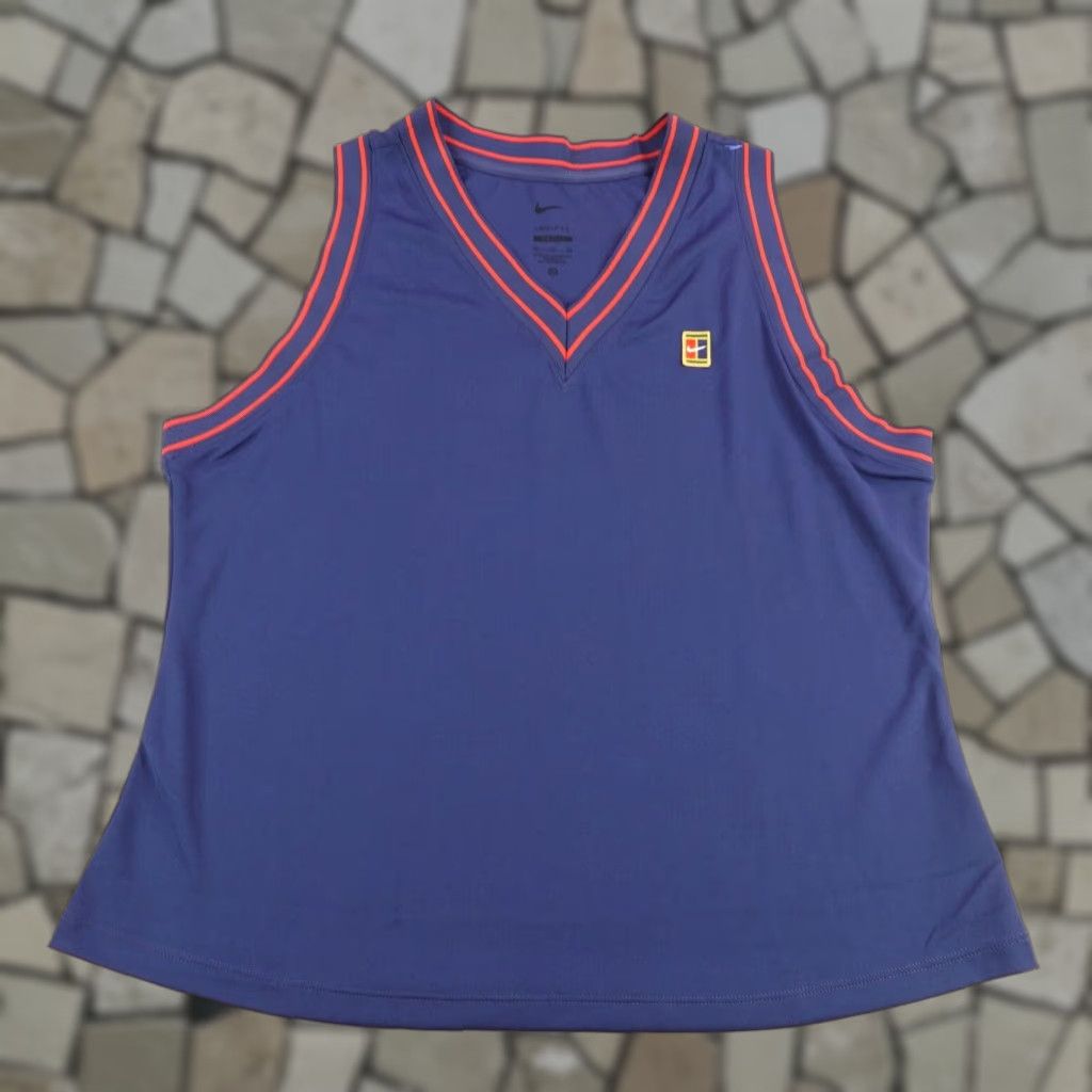 Nike Nike Shirt Womens XL Blue Red Slam Court Tennis Dri Fit Tank Top Sleeveless Gym Size XL / US 12-14 / IT 48-50 - 1 Thumbnail