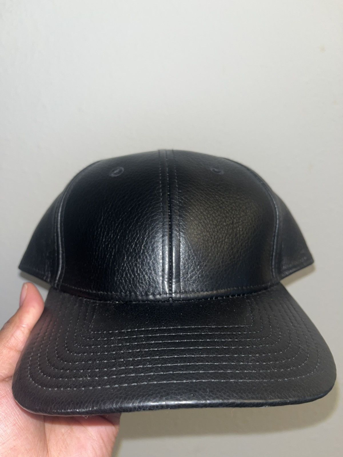 Marc By Marc Jacobs Black Leather Baseball Cap Leather Jacket Leather Marc Jacobs Mens Hat Versace Black  main image 2