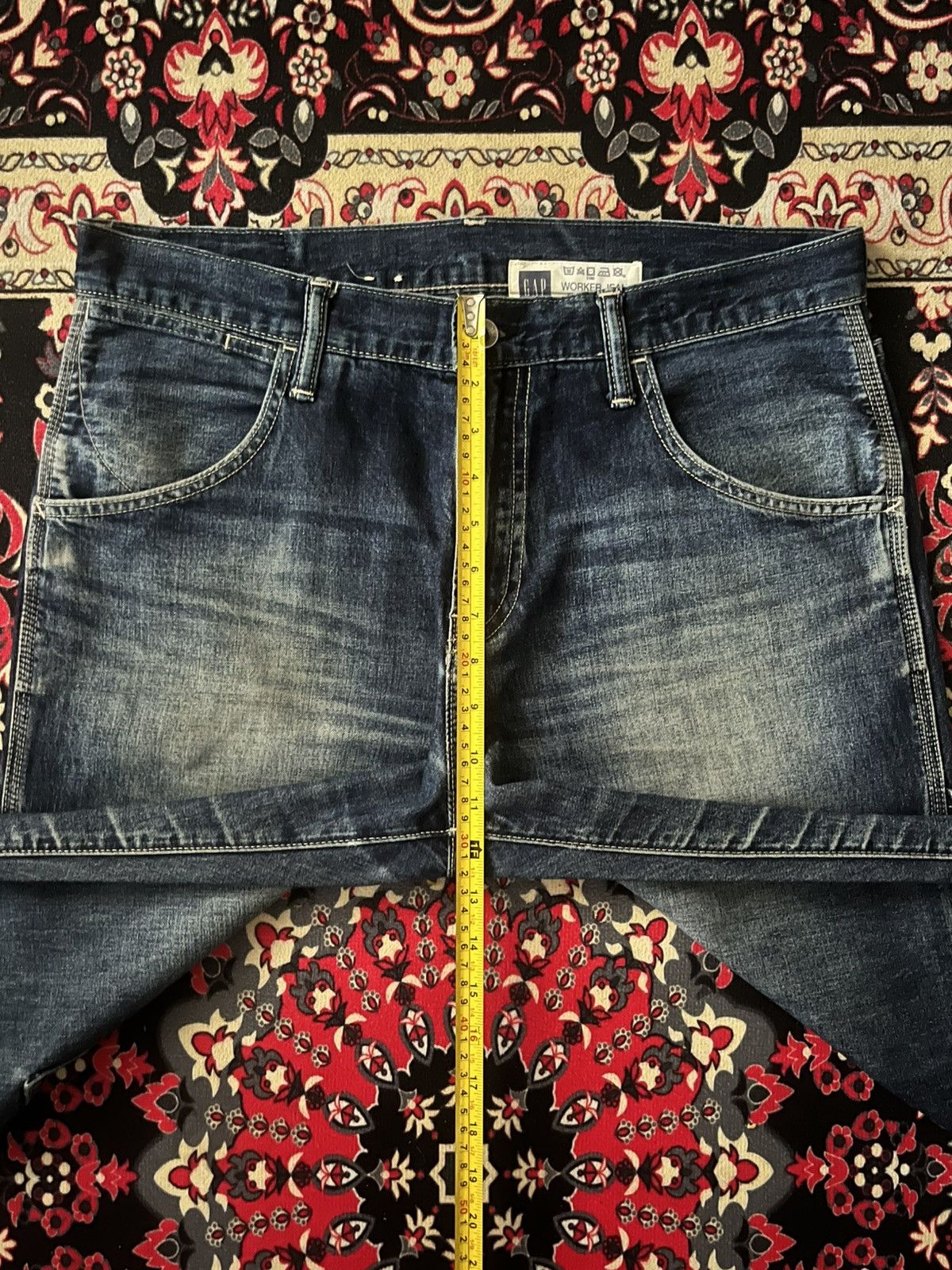 Carhartt × Gap ⚡️Workwear⚡️Vintage Gap 1969 Carpenter Dark Blue Washed Jeans Size US 34 / EU 50 - 17 Thumbnail