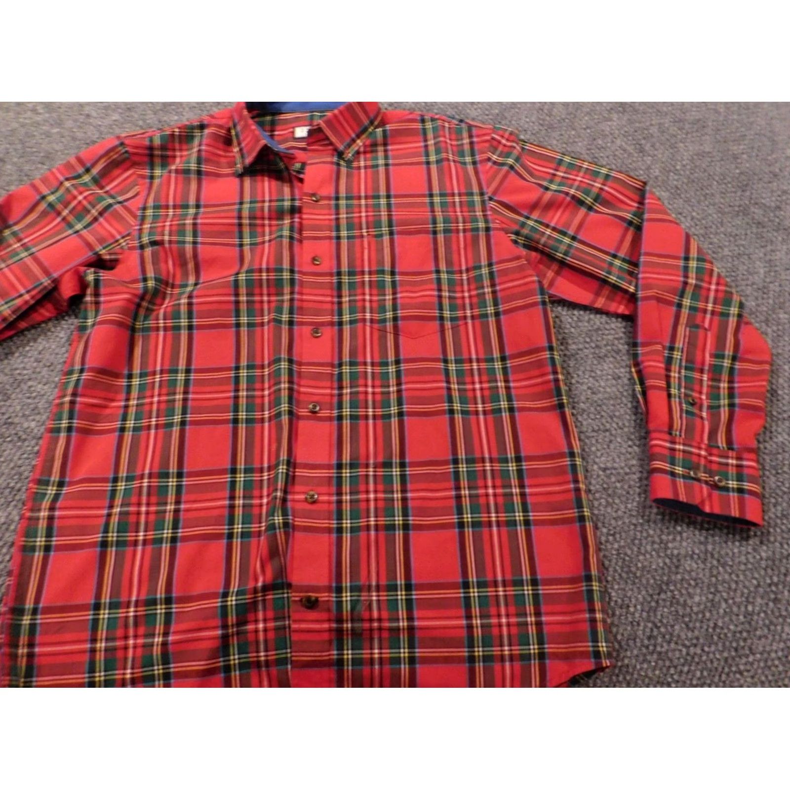 Izod IZOD Shirt Regular Small Red Plaid Button-Down - Button Up, Long Sleeve, Classic Casual, Men, Button, Logo, Cotton Polyester, Knit, Pockets, Slimming Size US S / EU 44-46 / 1 - 3 Thumbnail
