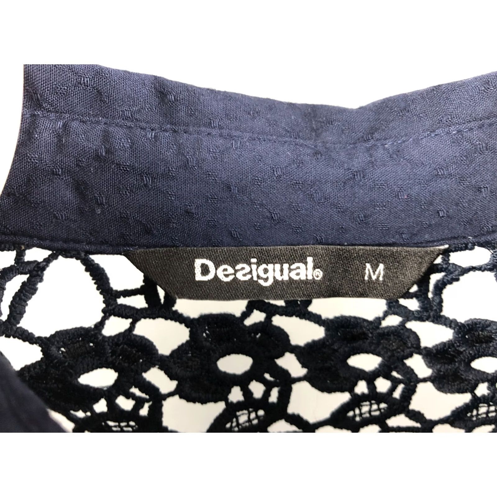Desigual Desigual Women's Blouse M Dark Blue Cotton Embroidered Size M / US 6-8 / IT 42-44 - 7 Thumbnail