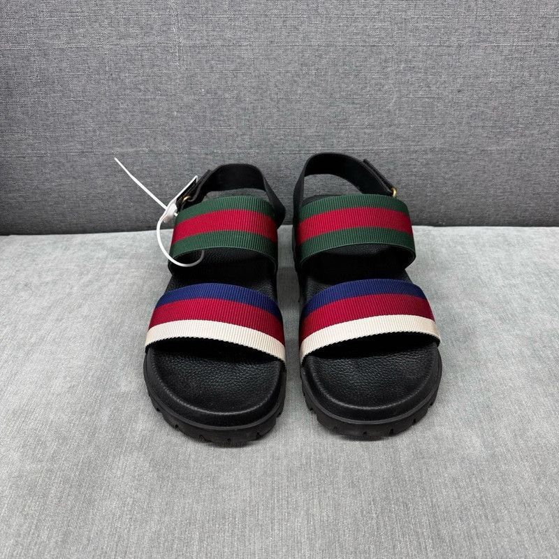 Gucci Gucci Strappy Sandals in Green, Red and Black Size US 12 / EU 45 - 2 Thumbnail
